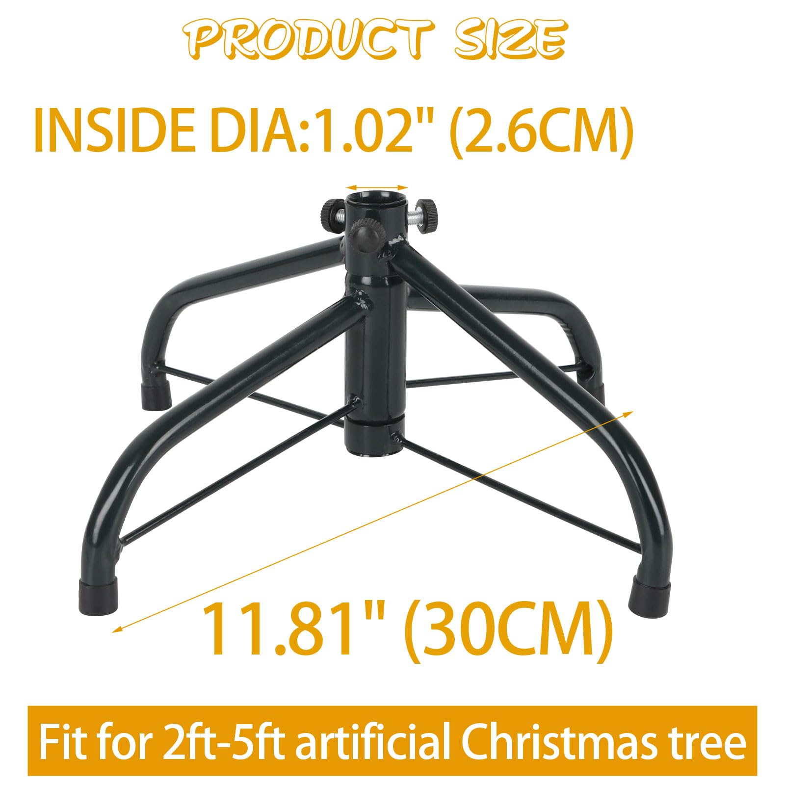 CCINEE Metal Christmas Tree Stand, Universal Folding Xmas Tree Stand 11.8 Inch Replacement Tree Stand Base for 2 Ft to 5 Ft Christmas Artificial Trees Fake Tree,Green