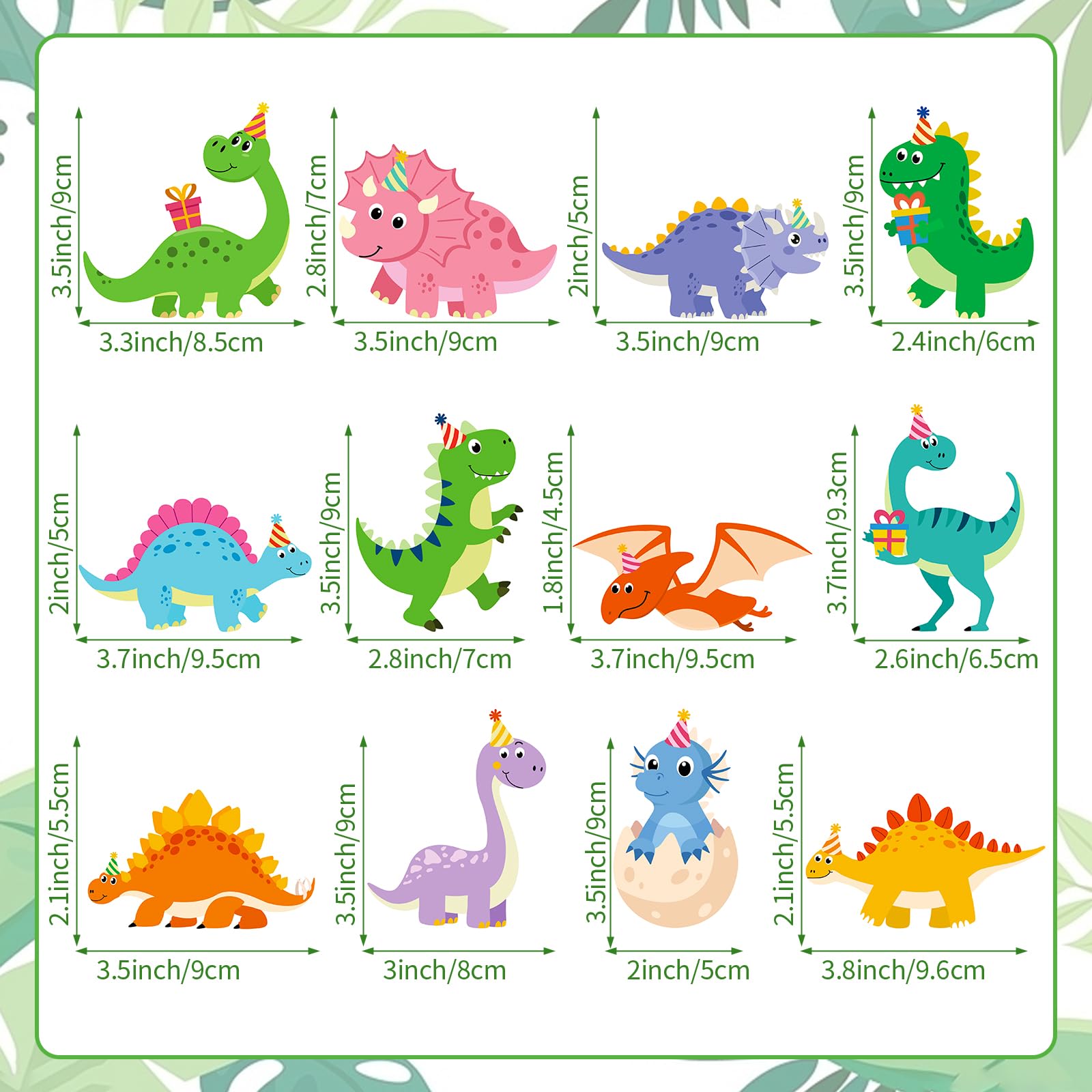 48 Pieces Dinosaur Cupcake Toppers Baby Cute Colorful Dinosaur Cupcake Picks for Kids Dino Theme Party Baby Shower Birthday Party Decoration Supplies