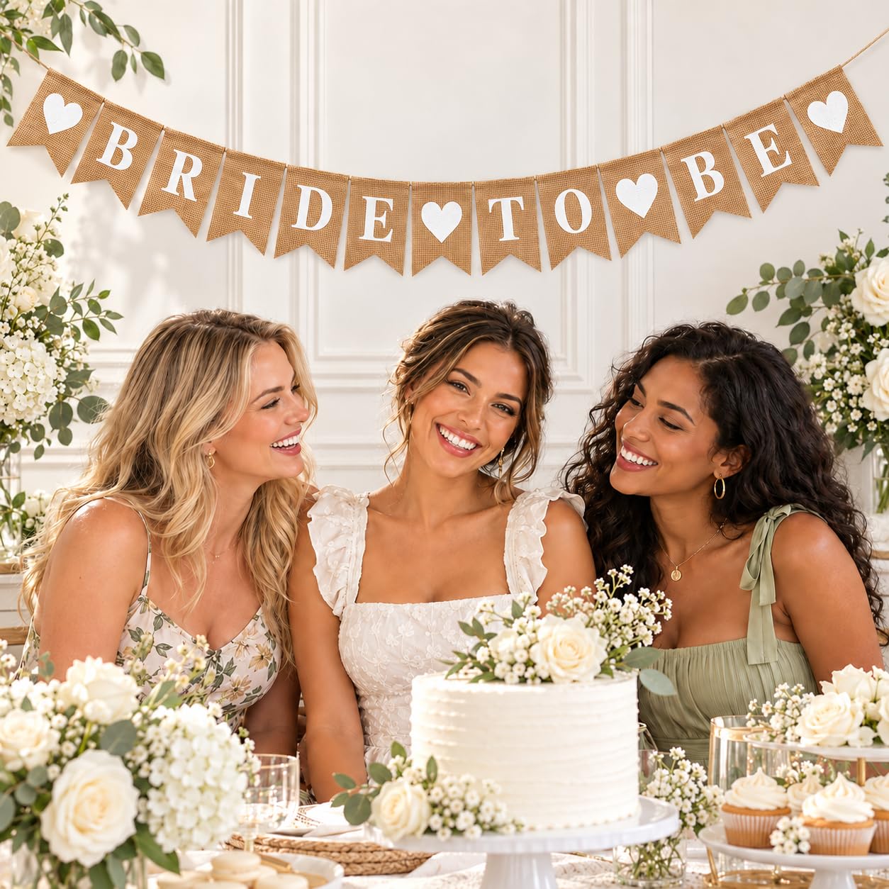 Shimmer Anna Shine Bride to Be Burlap Banner – 13-Piece Pre-Strung Bridal Shower Decorations & Bachelorette Garland, 5 x 7″ Pennants, Rustic Wedding Engagement Party Décor
