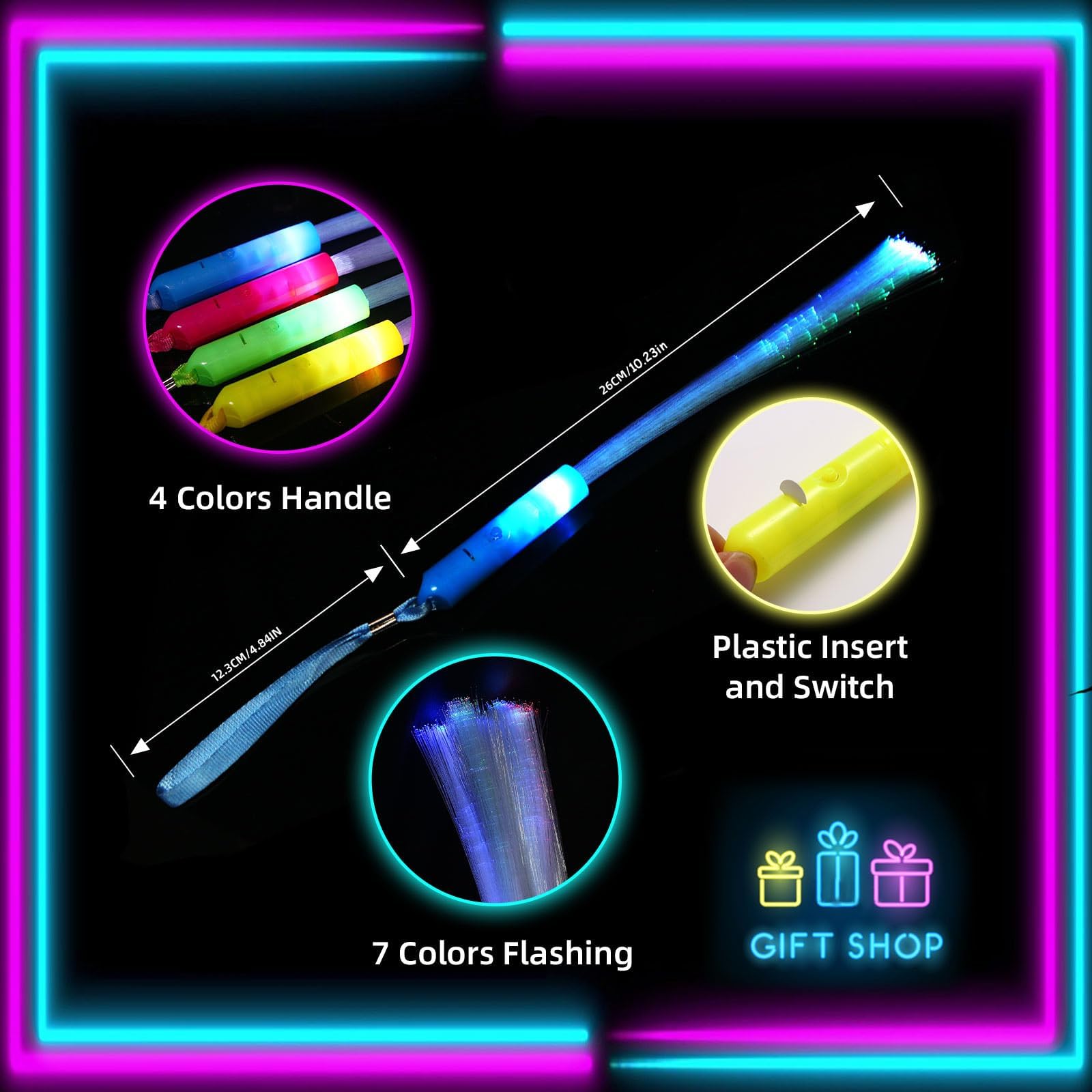 BouQuw 50 Pack Glow Sticks Bulk,Mardi Gras Party Supplies ,3 Models Flashing Sticks, Fiber Optic Wands Light up Sticks Fit Birthday Halloween Christmas New Year Eve Graduations