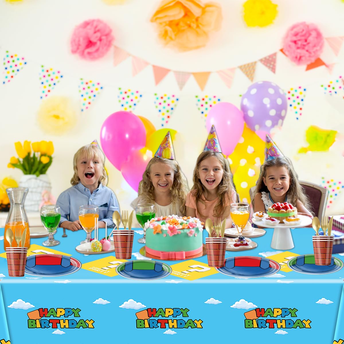 81Pcs Super Brother Party Tableware Set, Super Brother Party Decoration, Super Brother Birthday Party Supplies