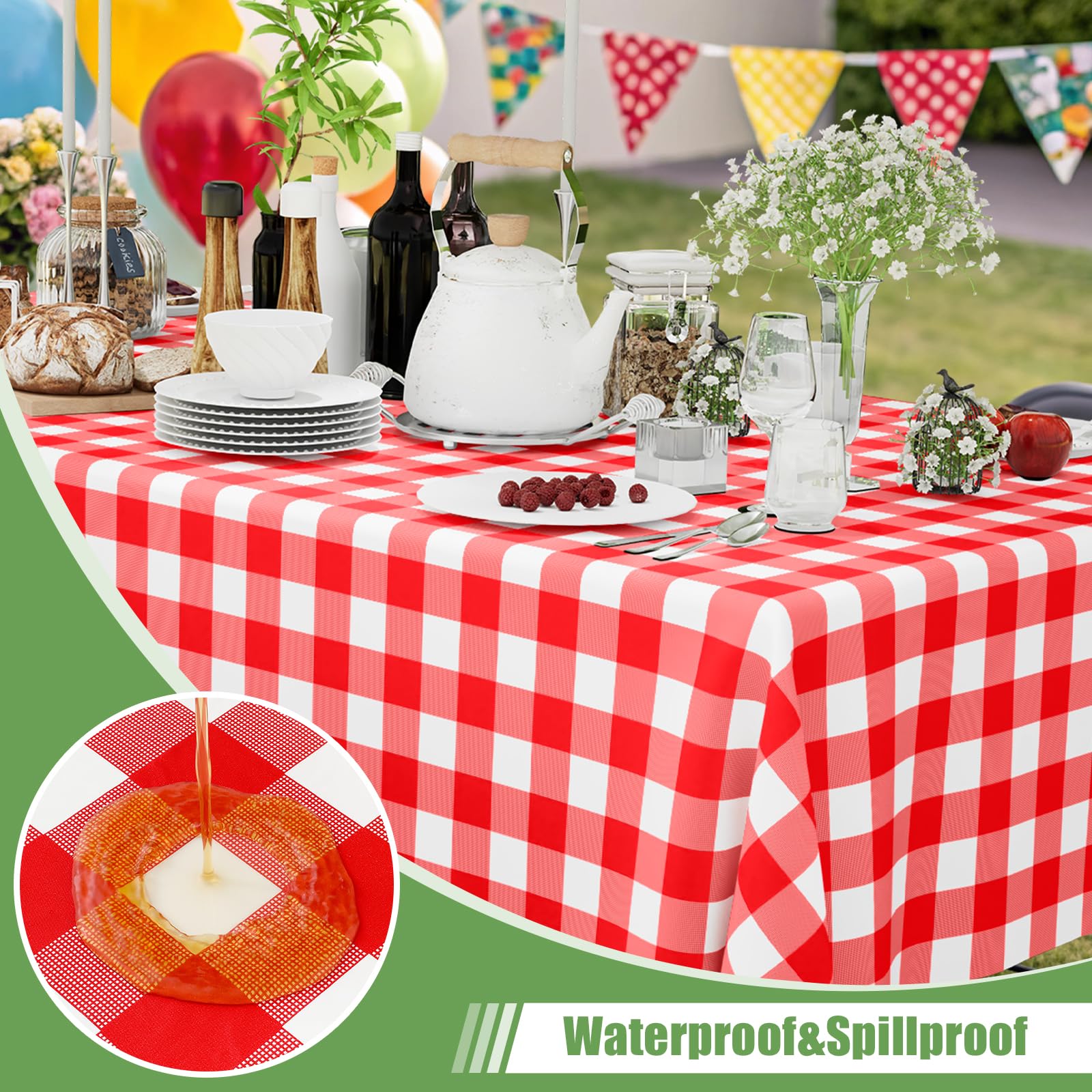 Smiry Disposable Rectangle Plastic 54 x 108 Inch Table Cloth 3 Pack
