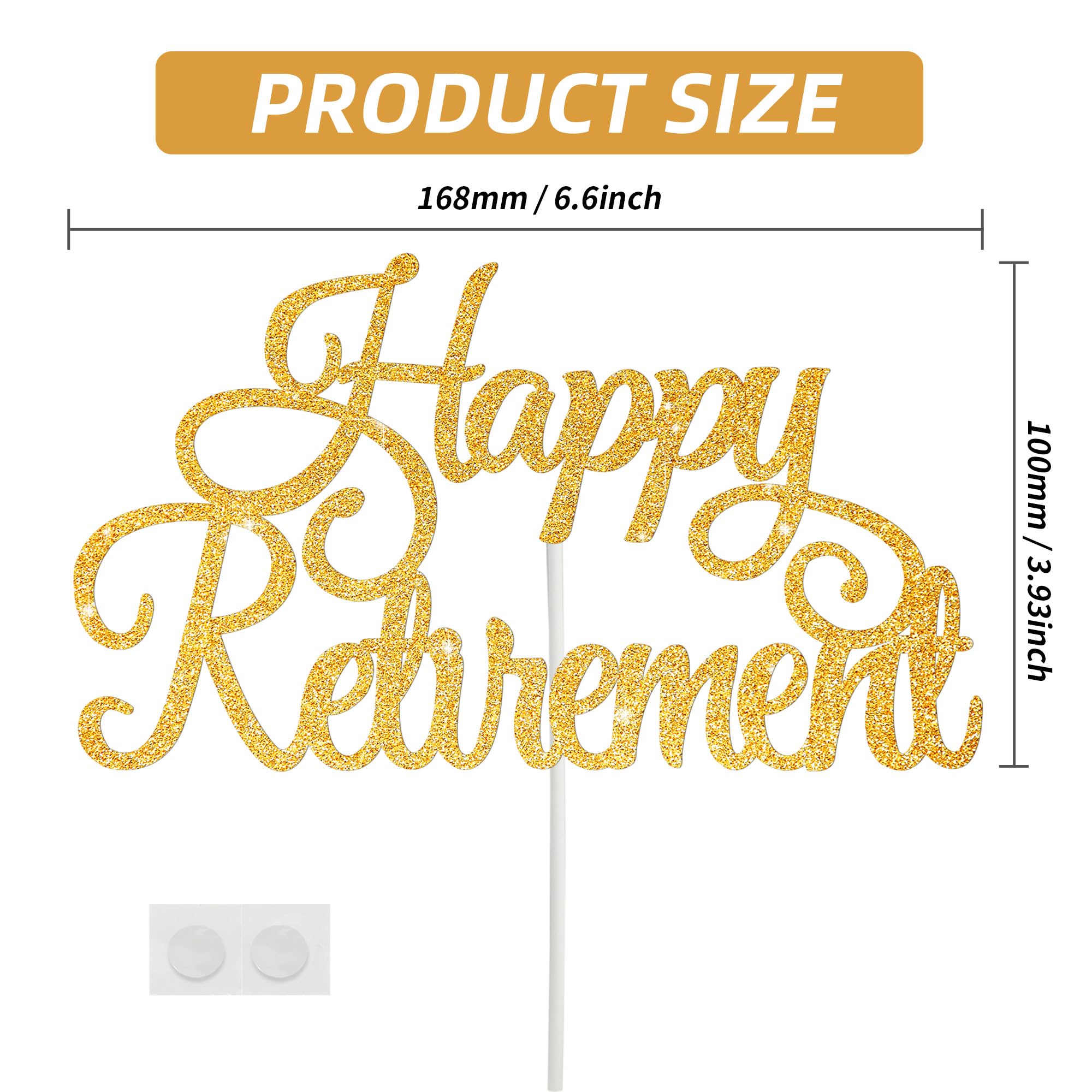 BEISHIDA Happy Retirement Cake Topper Gold Glitter Cake Decoration Retirement Cake Decoration I am Retired Cake Decorations No Work Zone For Men Women Retirement Party Supplies Photo Booth Props
