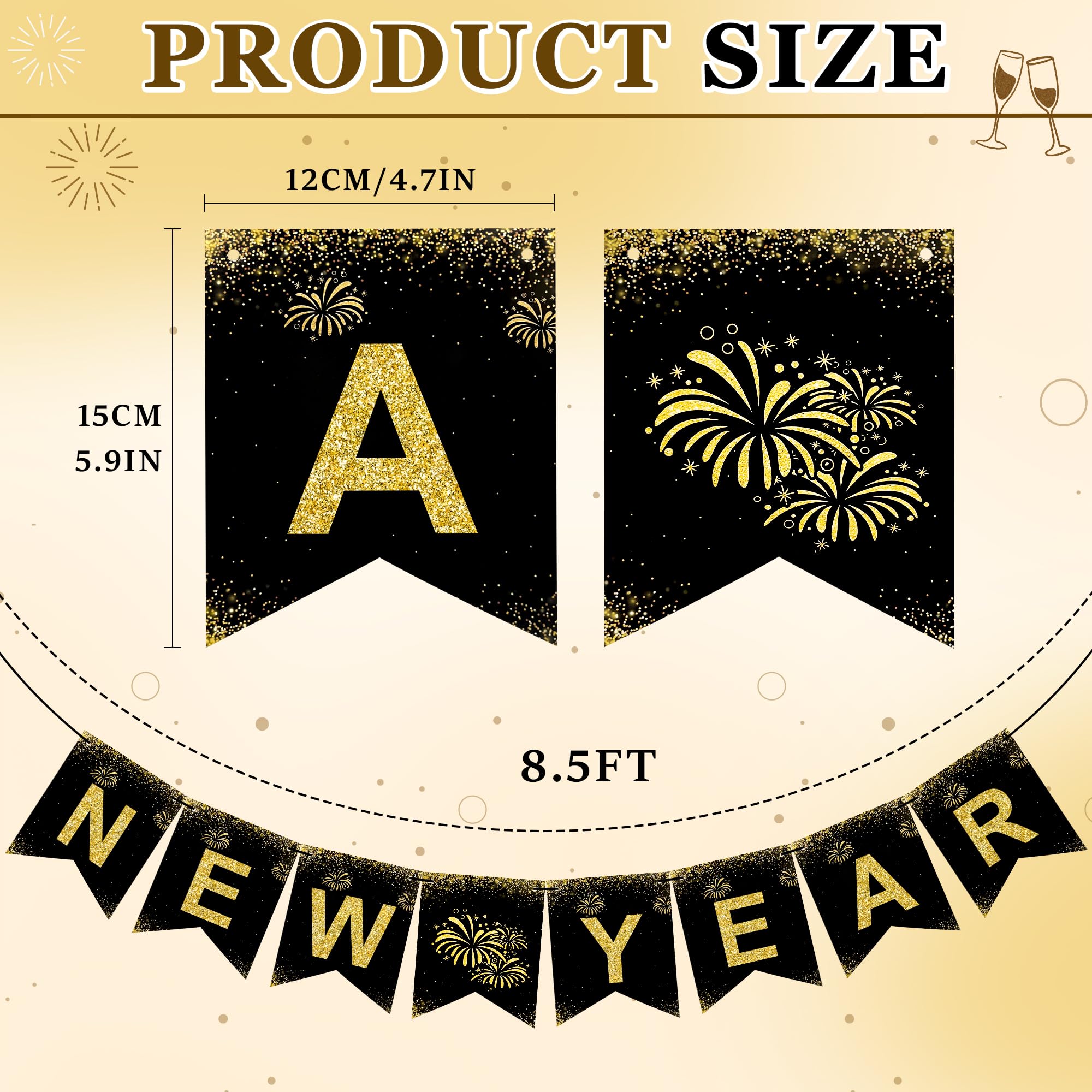 OHOME New Years Decorations 2027 - Happy New Year Banner - New Years Eve Party Supplies - Happy New Year Decorations 2027 Eve Decorations