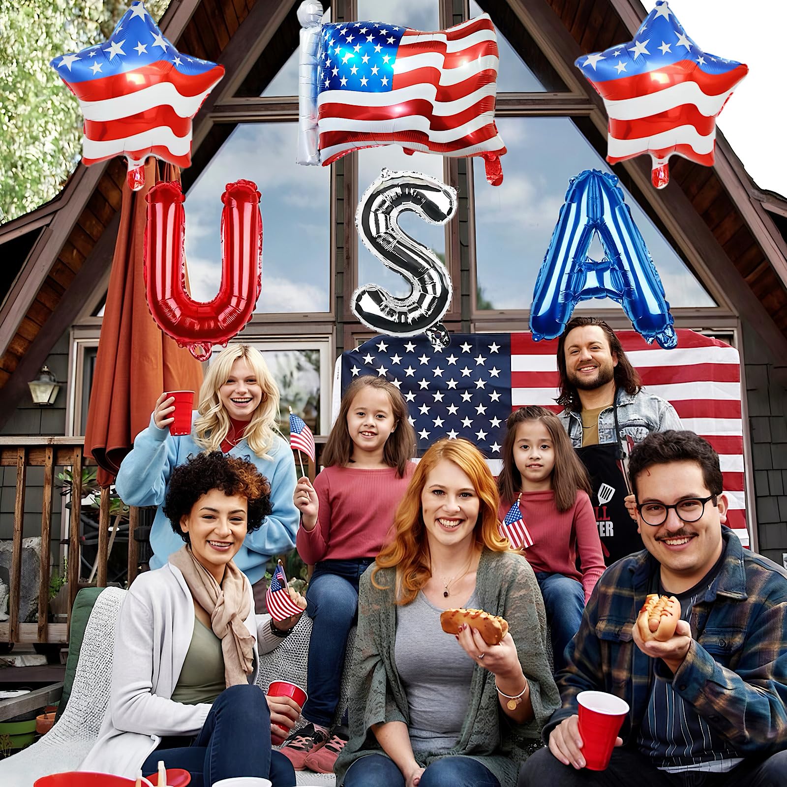 4th of July Decorations Red White and Blue Balloons Patriotic USA Party Fourth of July Decorations USA American Flag Balloons