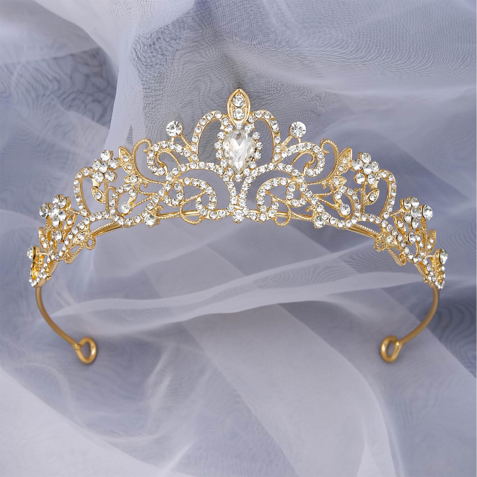 CIEHER Gold Tiara Crowns for Women Girls Princess Crown Tiaras for Bridal Wedding Prom Quinceanera Birthday Crown Gifts Hair Accessories(Gold)