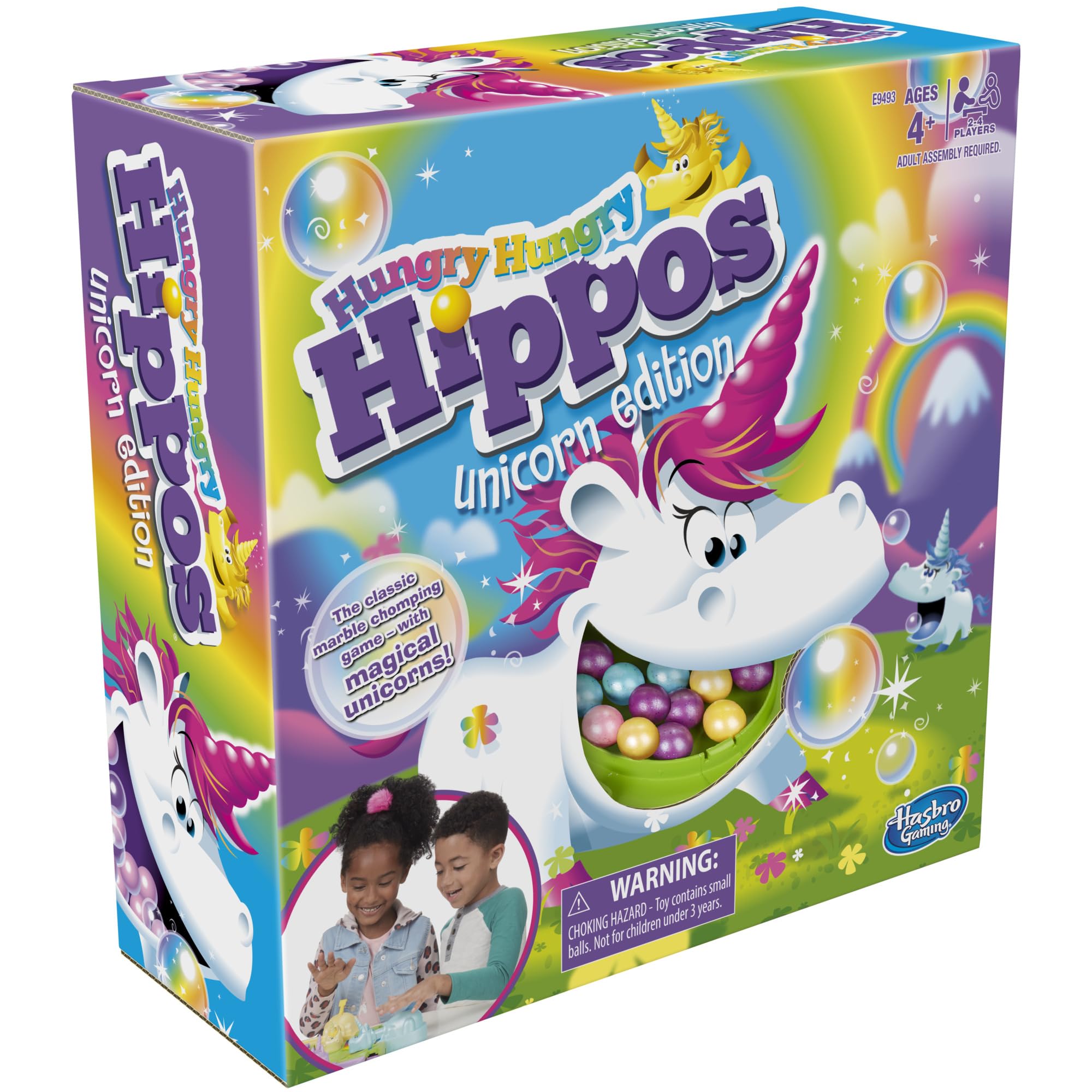 Hasbro Gaming Hungry Hippos Unicorn Edition Board Game (Amazon Exclusive)