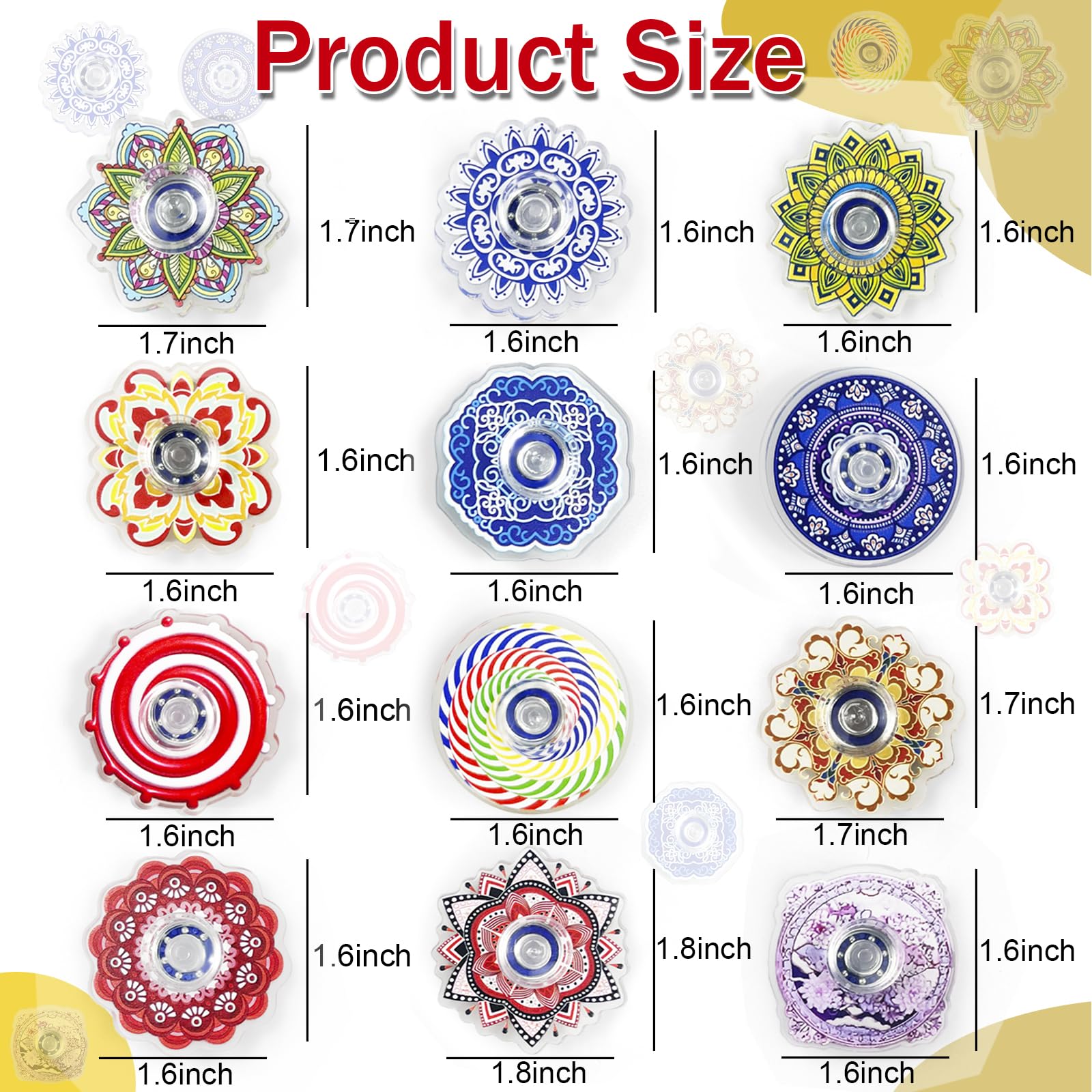 40 Pack Fidget Toys Bulk, Mini Fidget Spinners, Classroom Prizes for Kids