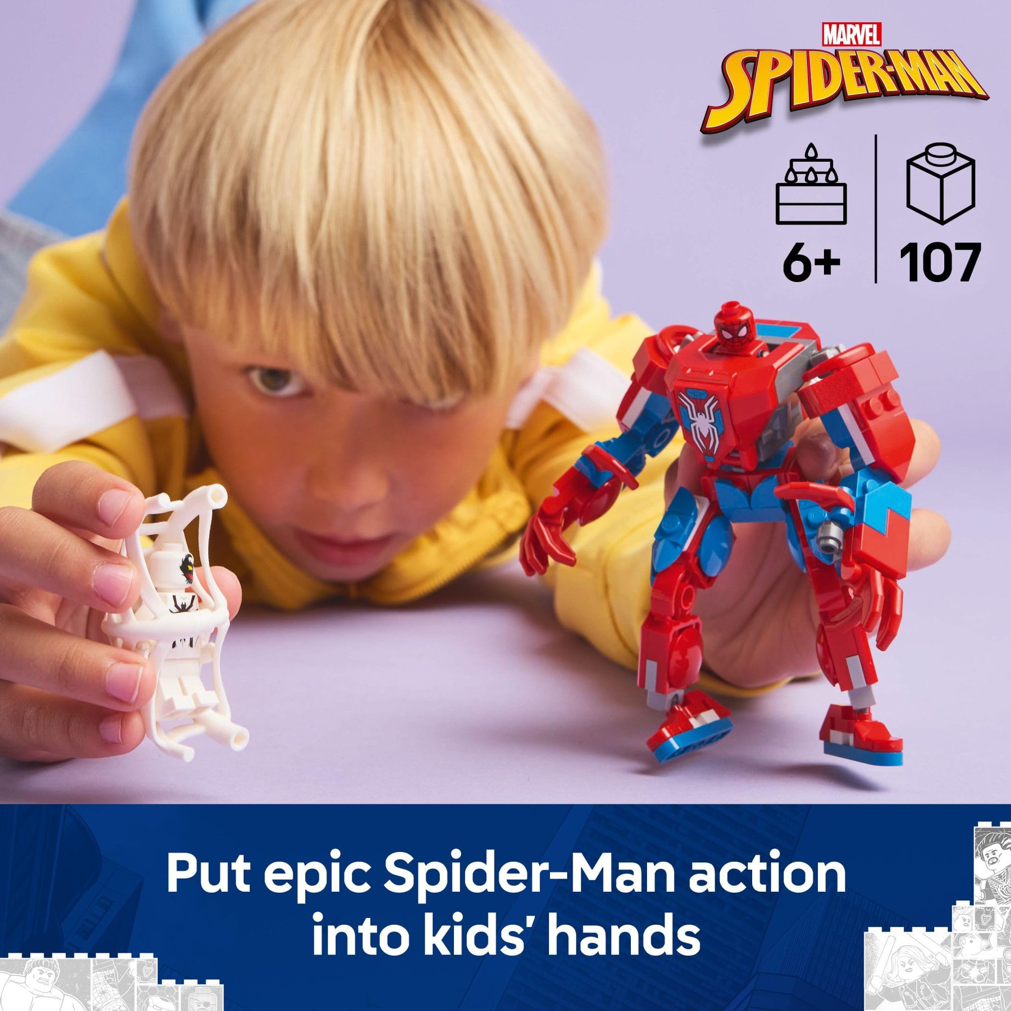 LEGO Marvel Spider-Man Mech vs. Anti-Venom Building Toy Set - Spider-Man Toy for Kids, Boys and Girls, Ages 6+ - Buildable Action Figure - Superhero Gift for Birthday - 76308