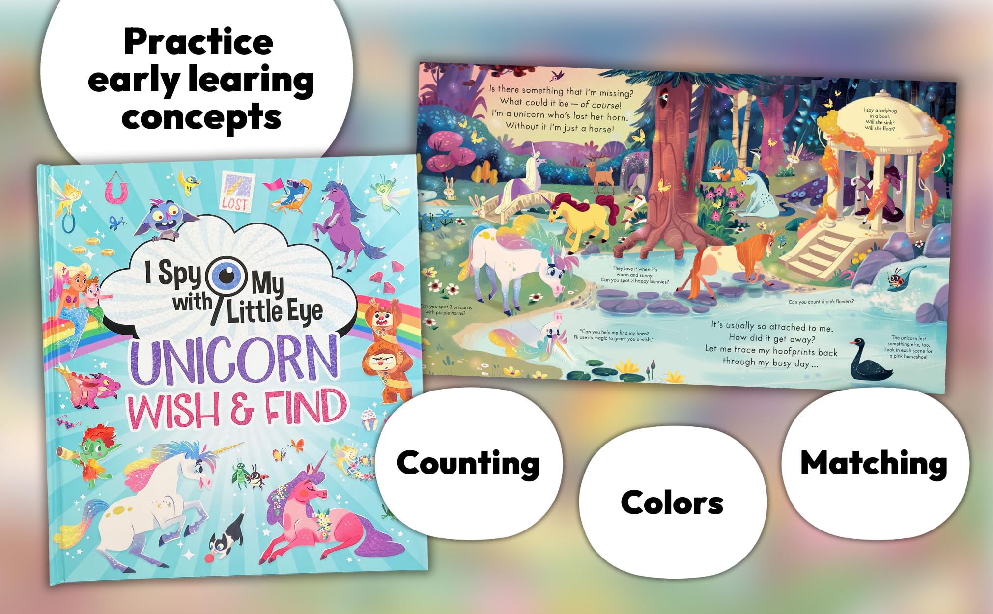I Spy With My Little Eye Unicorn Wish & Find - Kids Search, Find, and Seek Activity Book, Ages 3, 4, 5, 6+