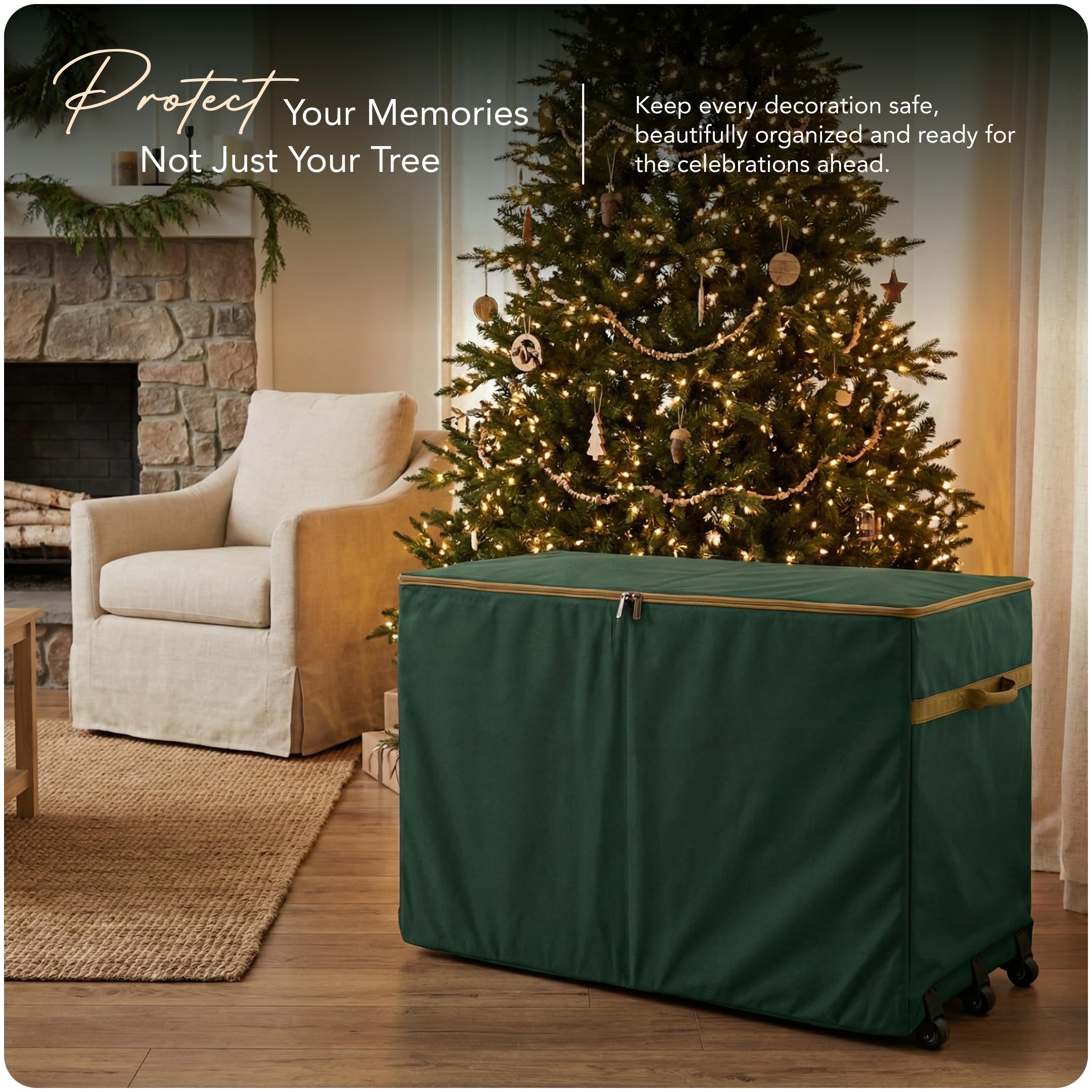 Covermates Christmas Tree Structured Rolling Bag, Fits up 7.5 ft Trees