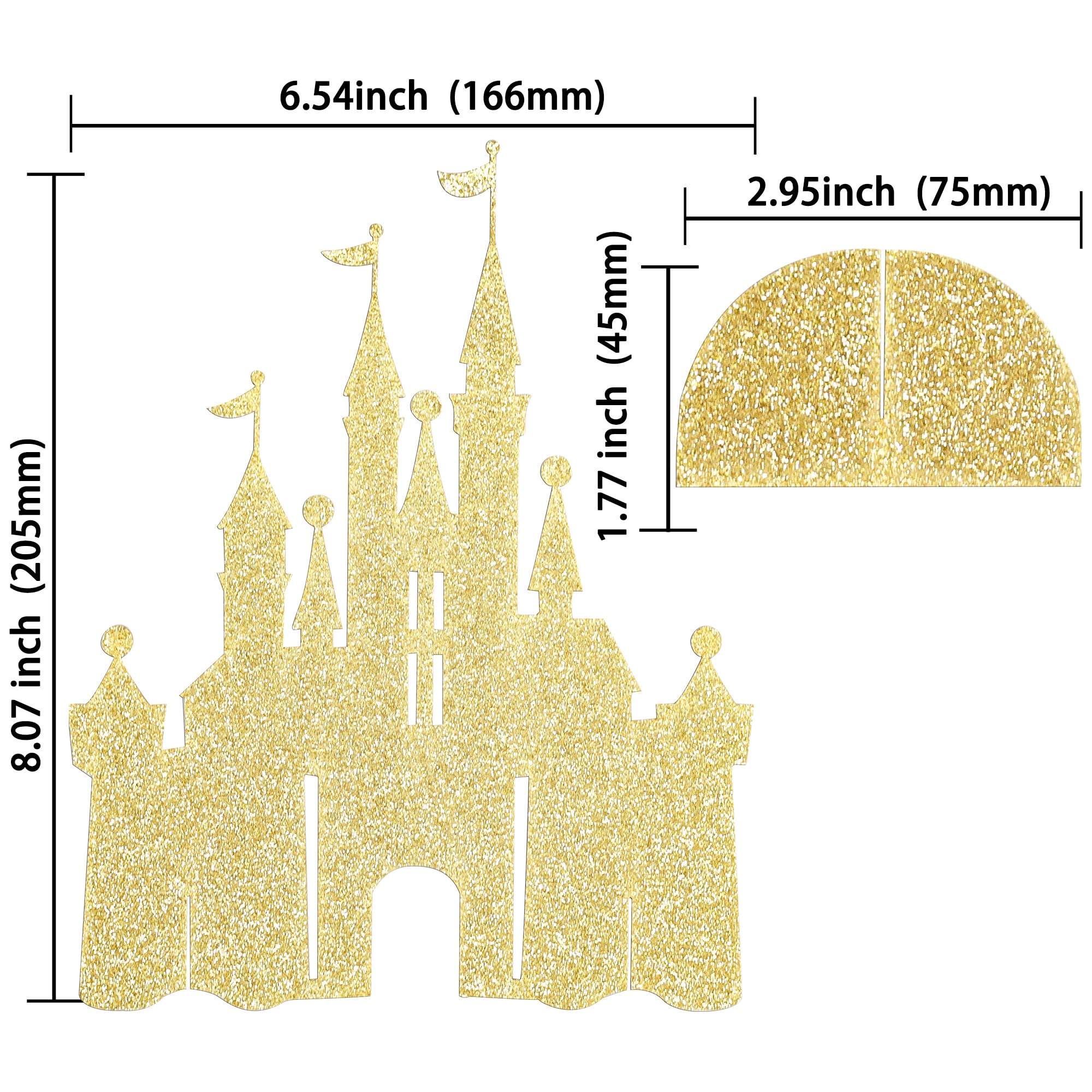 Gyufise 6 Pack Castle Centerpieces Princess Theme Table Centerpieces Glitter Table Decorations for Baby Shower Princess Girls Birthday Party Centerpieces Supplies Gold