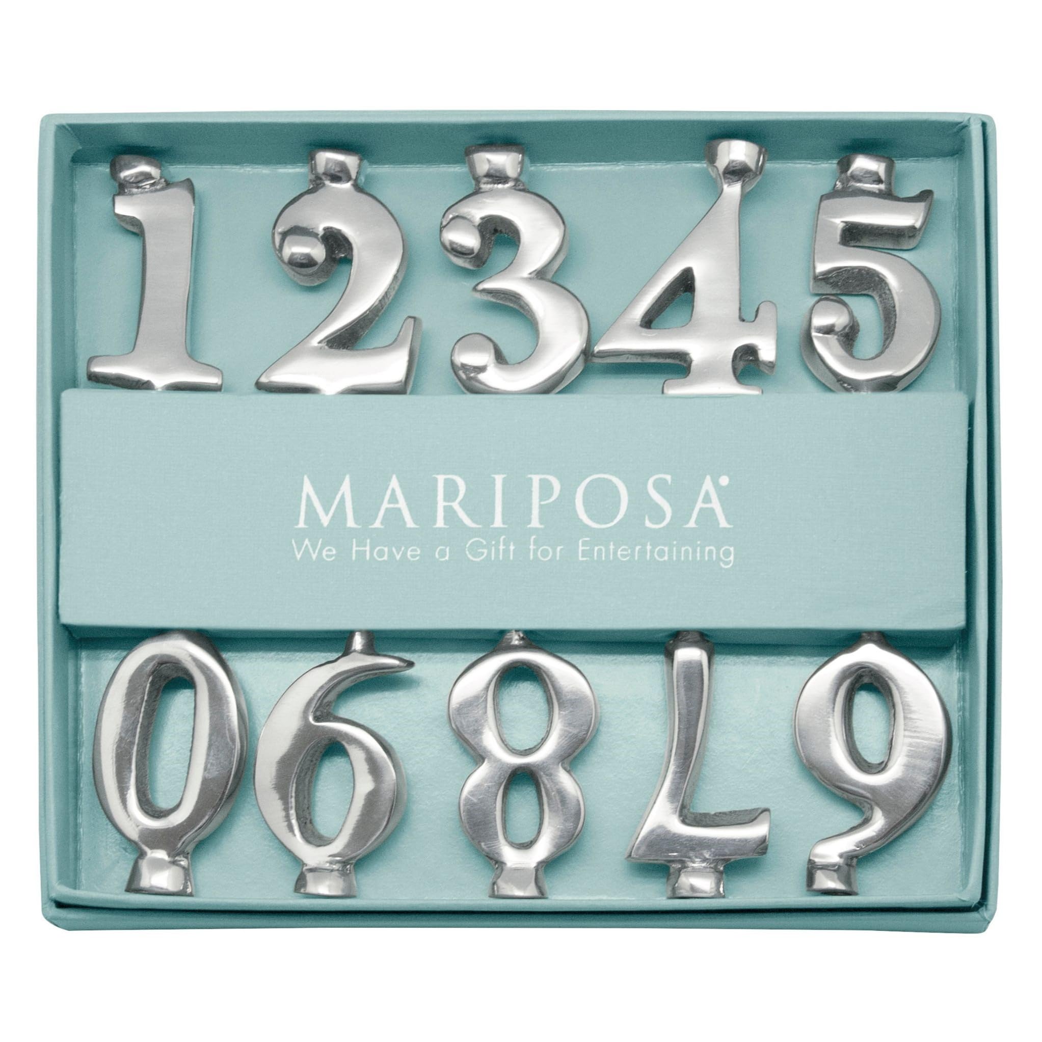 Mariposa Number Candle Holder Set | Silver | Brillante | Gifts | CANDLEHOLDERS | Recycled SANDCAST Aluminum | Handmade in Mexico