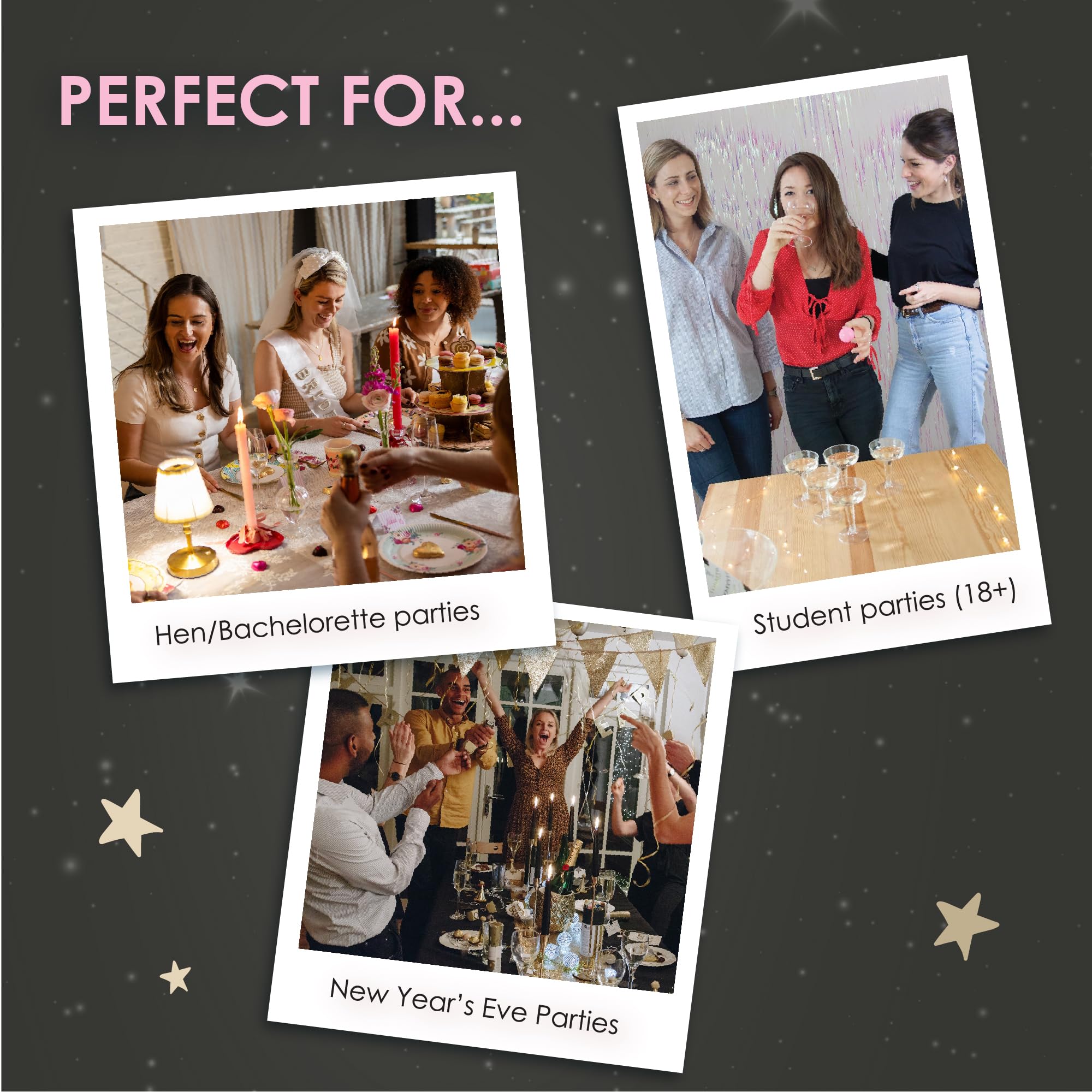 Talking Tables Prosecco Pong Drinking Game | Includes 12 Glasses & 3 Balls | Party Games for Bachelorette Party, Girls Night, Birthday, Bridal Shower, NYE, Christmas