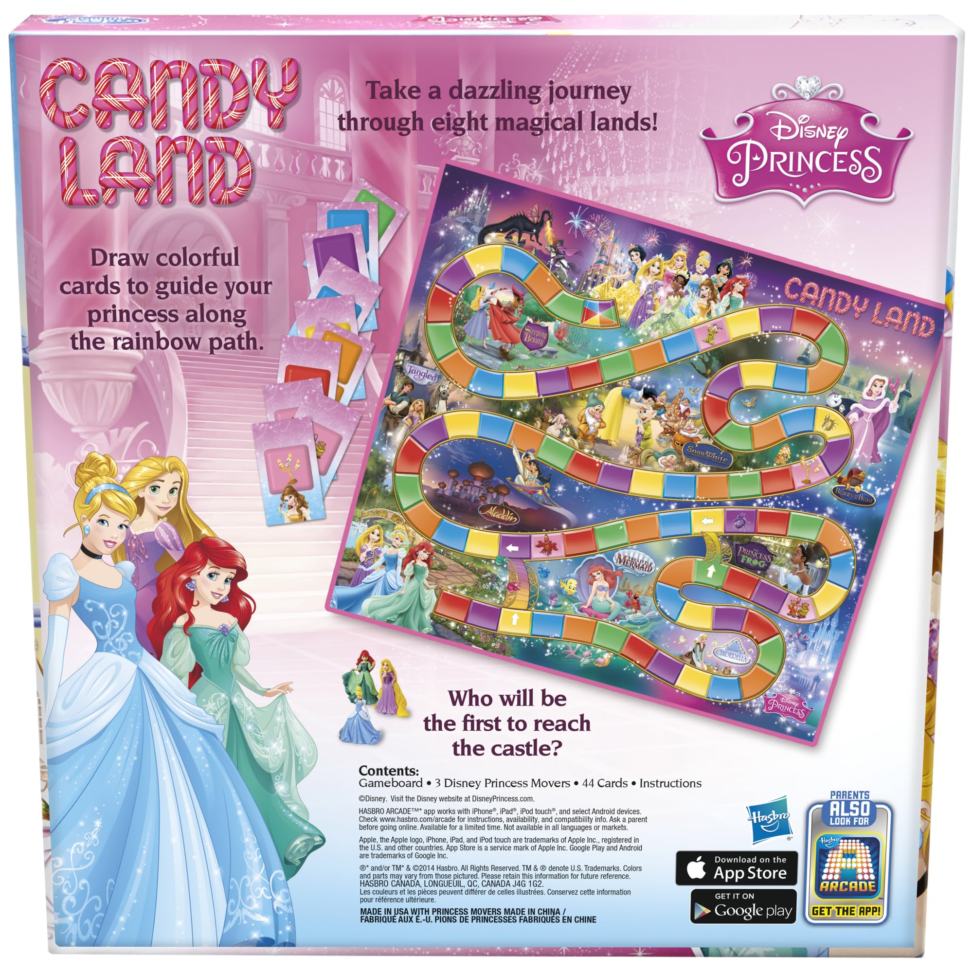 Hasbro Gaming Candy Land Disney Princess Edition Board Game, Preschool Games for 2 to 3 Players, Easter Gifts for Boys and Girls, Family Games for Kids Ages 3 and Up (Amazon Exclusive)