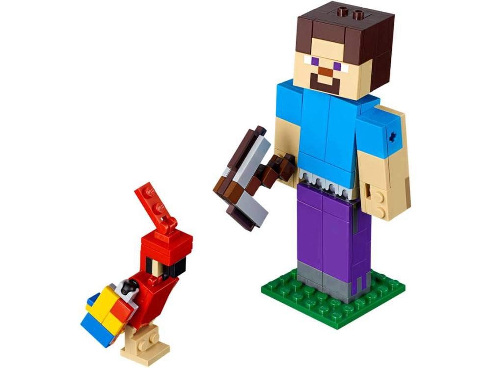 LEGO Minecraft Steve BigFig with Parrot 21148 Building Kit (159 Pieces)