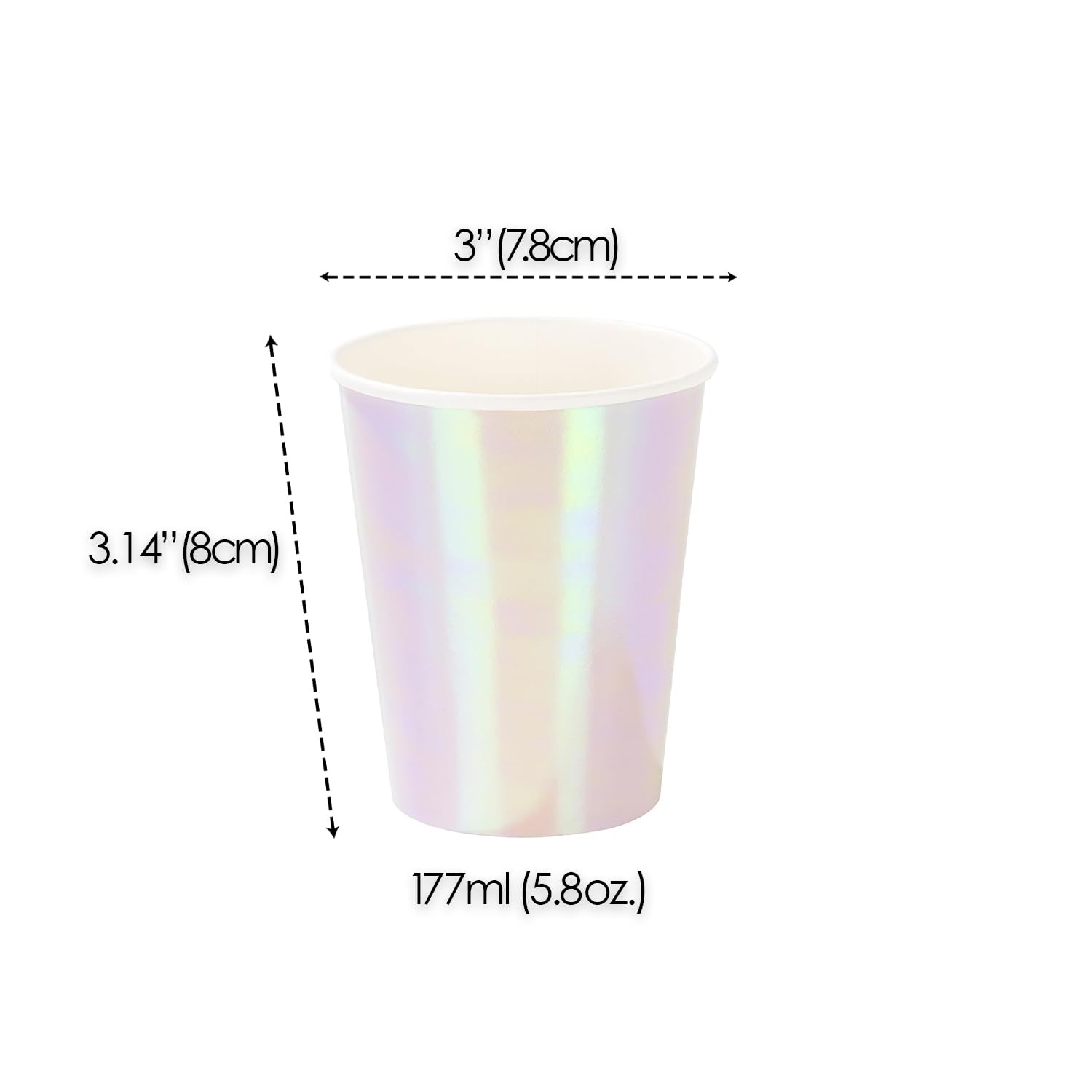 Talking Tables 12 x 7oz Iridescent Disposable Paper Cups Birthday Party Cups with Pastel Design for Unicorn Birthday, Bridal Shower, Easter, Baby Shower, Tea Parties 3.5in