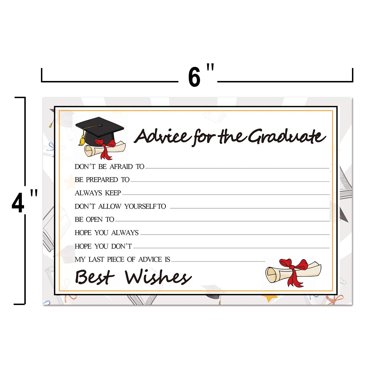 Graduation Wish Cards - 50PCs High School or College Graduation Advice Cards Supplies 2026 Decorations Grad Celebration Party Supplies for High School/College/Senior School