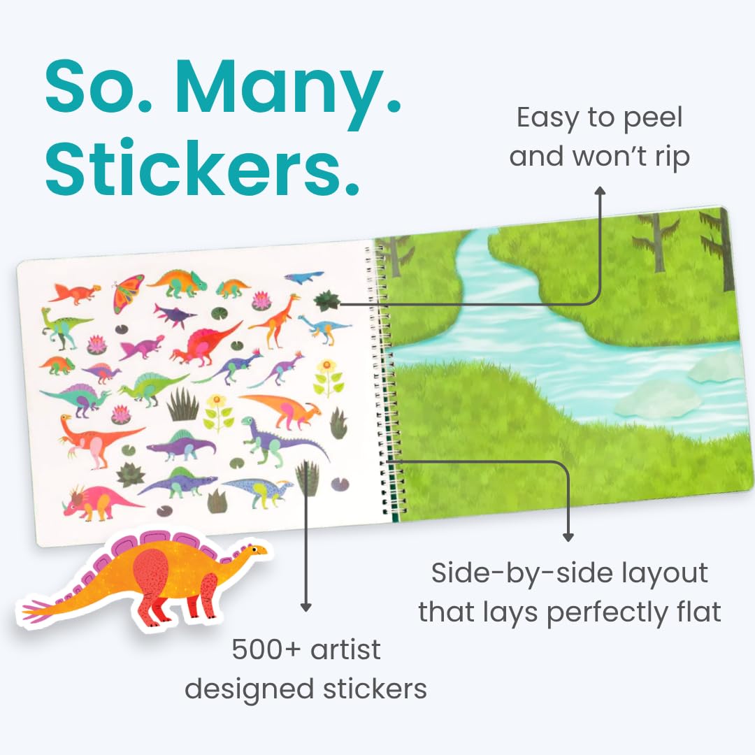 Cupkin Dinosaur Sticker Book + 12 Coloring Pages | 500+ Dinosaur Stickers