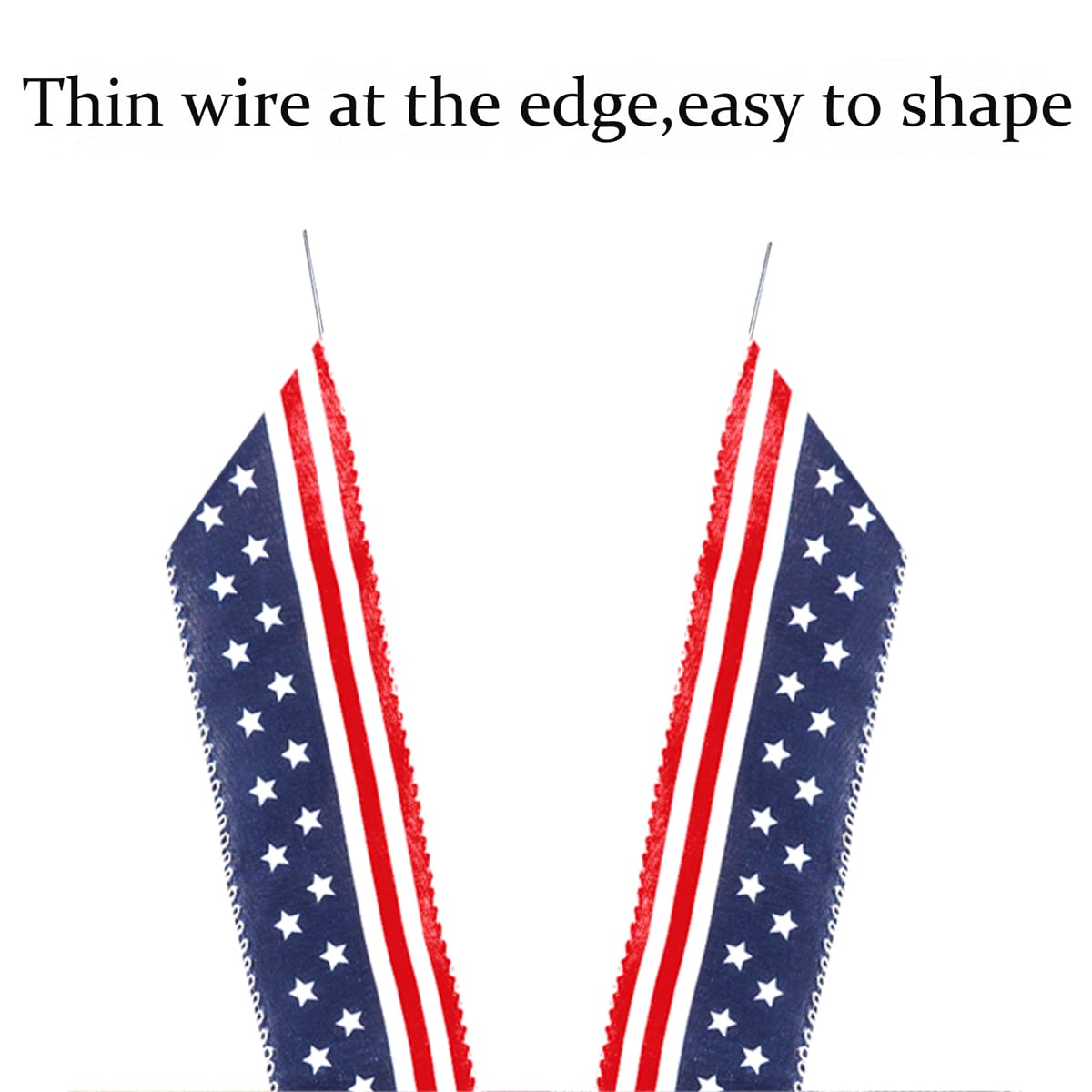 2 Pack 4th of July Decor Bow for Wreath,Red White Blue Stripe Stars Tree Topper Bows for Patriotic,Independence Day,Memorial Day,Veteran's Day,Front Door Indoor Outdoor Decorations