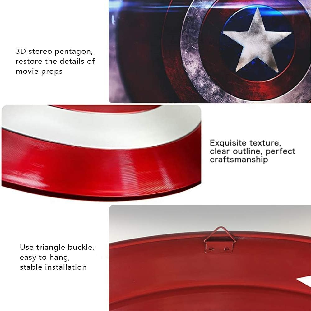 Metal Captain Shield Cosplay Halloween Party 1:1 Full-Size Replica red