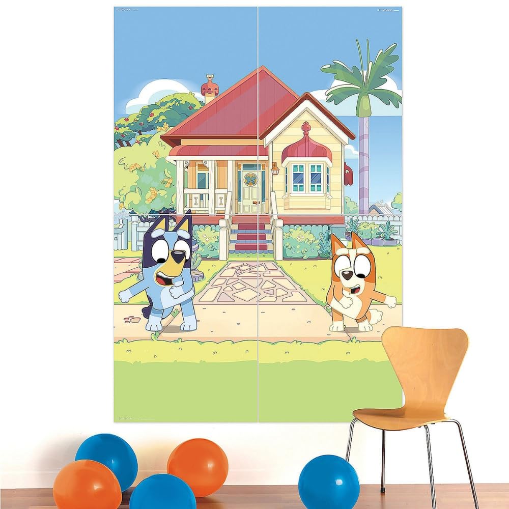 Exciting Bluey Scene Setter with Props - Pack of 16 - Multicolor Paper Decorations - Ideal for Unforgettable Parties, Events & Celebrations
