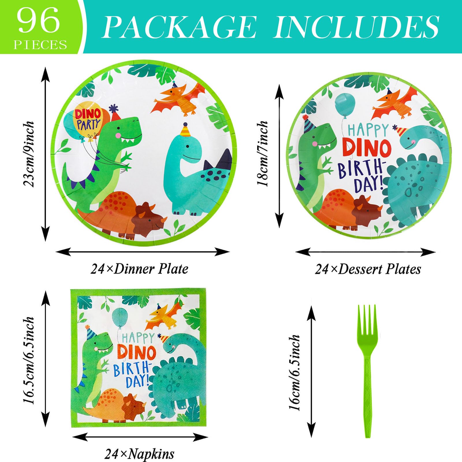 96Pcs Christmas Plates and Napkins Party Supplies, ChristmasThemed Tableware Set, Cute Disposable Dinnerware for Birthday Dessert Tea Party Decoration, 24 Guests