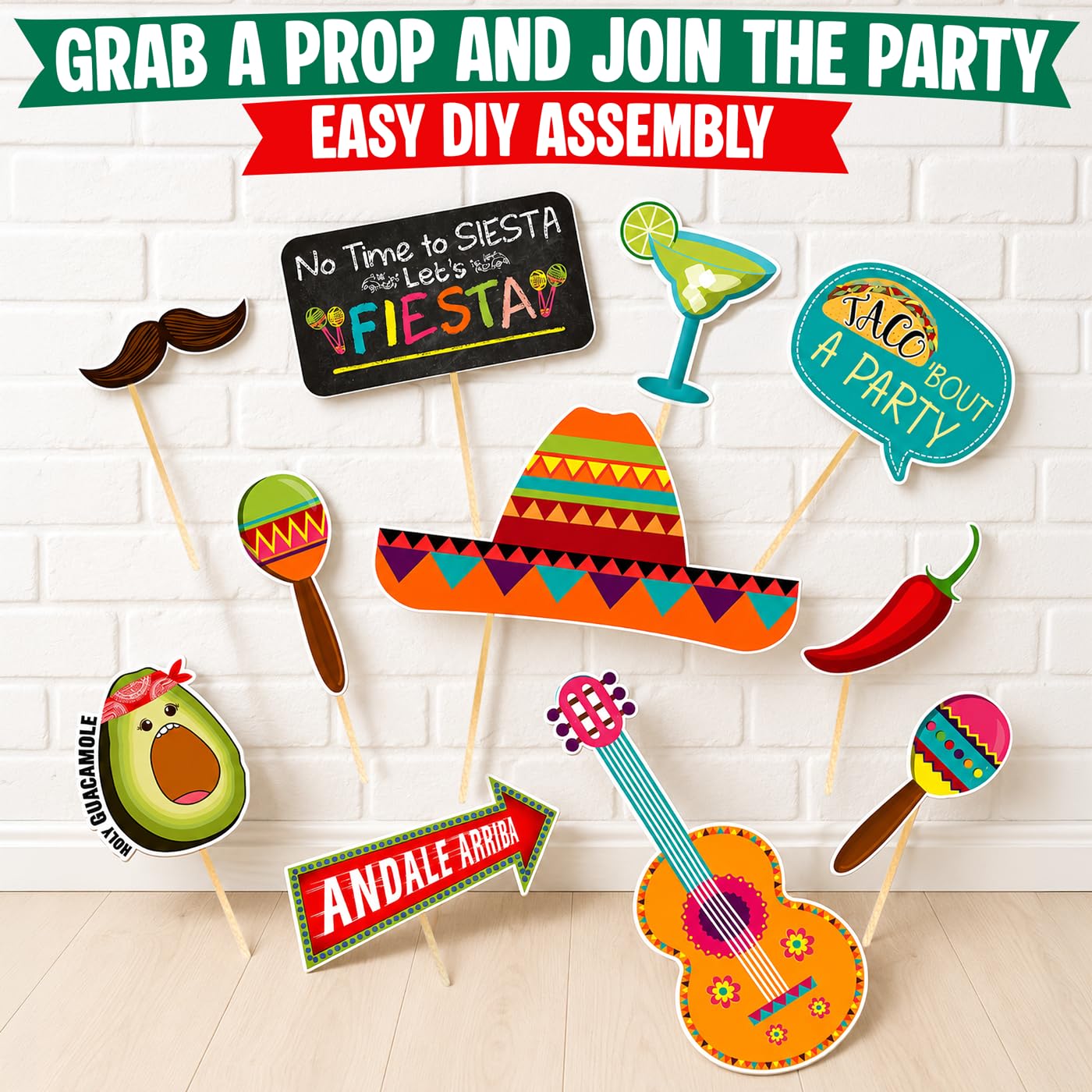 Fiesta Theme Photography Backdrop & Studio Props Kit, Cinco De Mayo Party Decorations, Mexican Photo Booth Background for Pictures, Summer Pool Mexicana Birthday Party Supplies