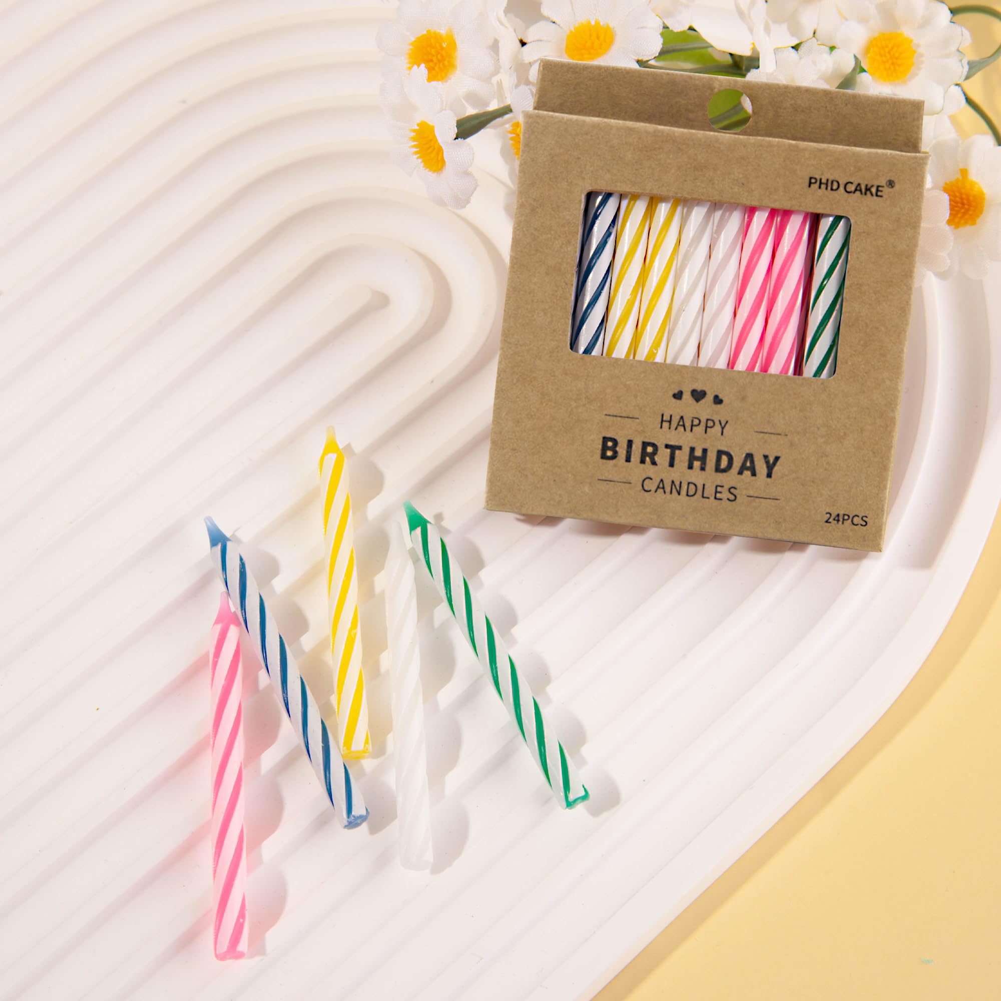 PHD CAKE 288-Count Multicolored Spiral Birthday Candle, Birthday Candles for Cake, Cupcake Candles, Party Celebration