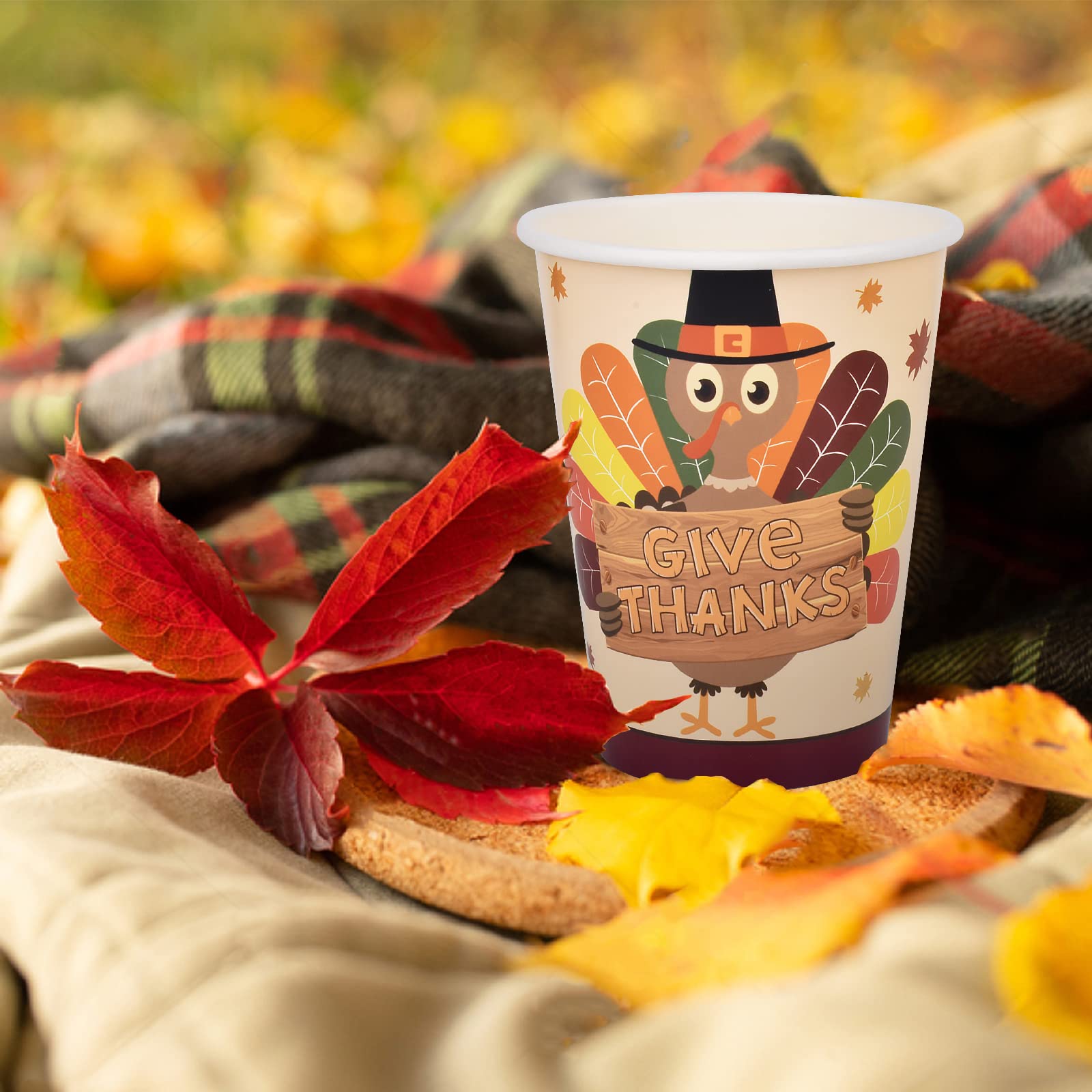 Gatherfun Thanksgiving decorations, Disposable Paper Cups for Autumn Party Decorations and Thanksgiving Party Decorations, 30 Pack, Turkey Design