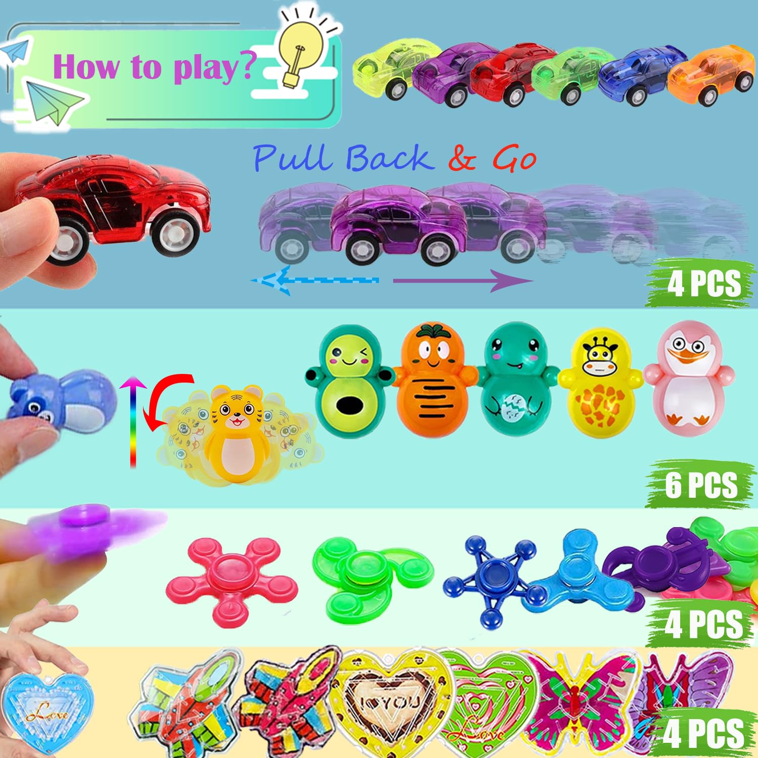 Dilycery 120 Pcs Party Favors Toy for Kids, Treasure Box Toys Carnival Prizes for Classroom School Rewards, Easter Egg Fillers, Goodie Bag Stuffers Pinata Fillers Bulk Toys for Boys Girls