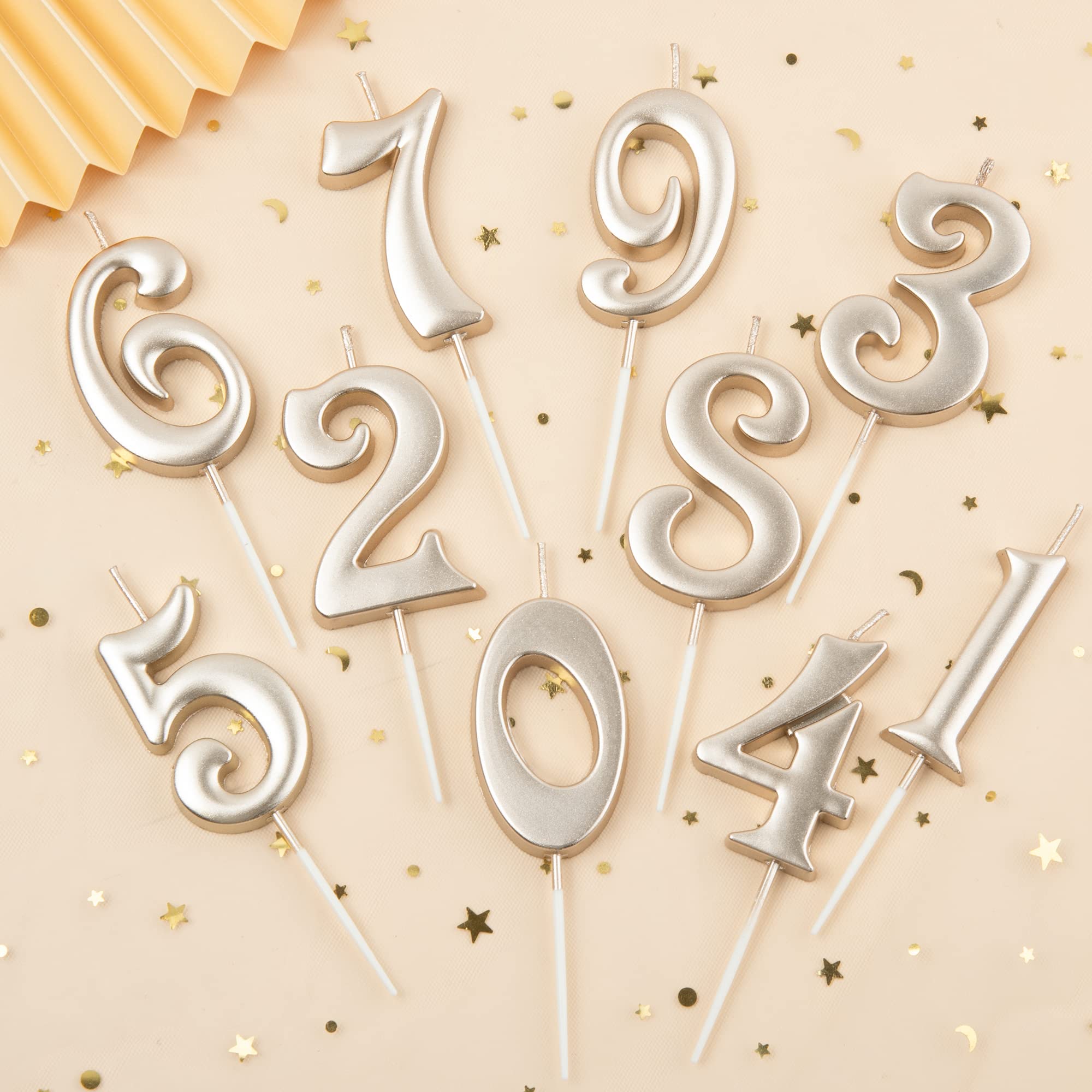 PHD CAKE 10-Count 0-9 Champagne Gold Number Birthday Candles, Number One Birthday, Champagne Number Candles, Party Celebration, Baby Showers