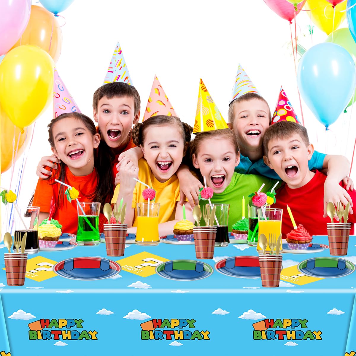 81Pcs Super Brother Party Tableware Set, Super Brother Party Decoration, Super Brother Birthday Party Supplies