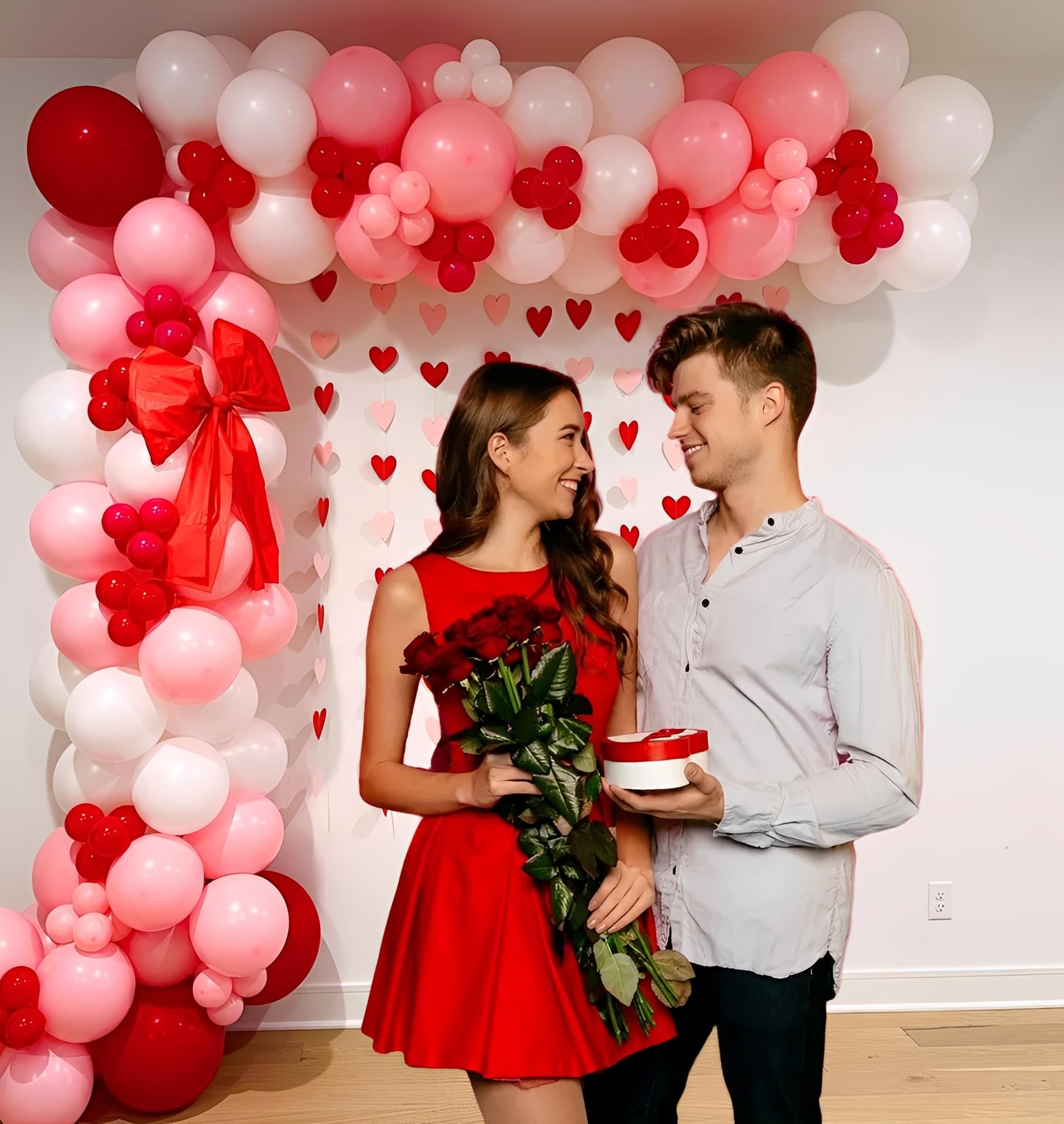 Pink Red Balloons Valentines Balloons 60pcs 12 Inch Red and Pink Latex Balloon for Birthday Valentines Bridal Shower Anniversary Party Decorations