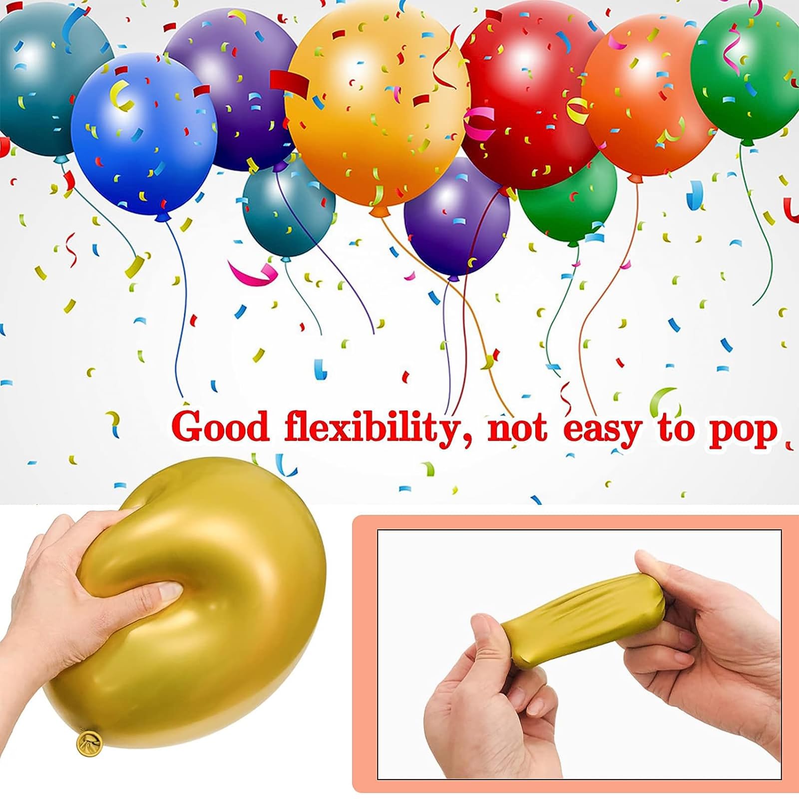 KUULBELA 68Pcs Black White Gold Balloons with 12 Inch Black Gold Confetti Balloons for Graduation Birthday Wedding Party Decorations