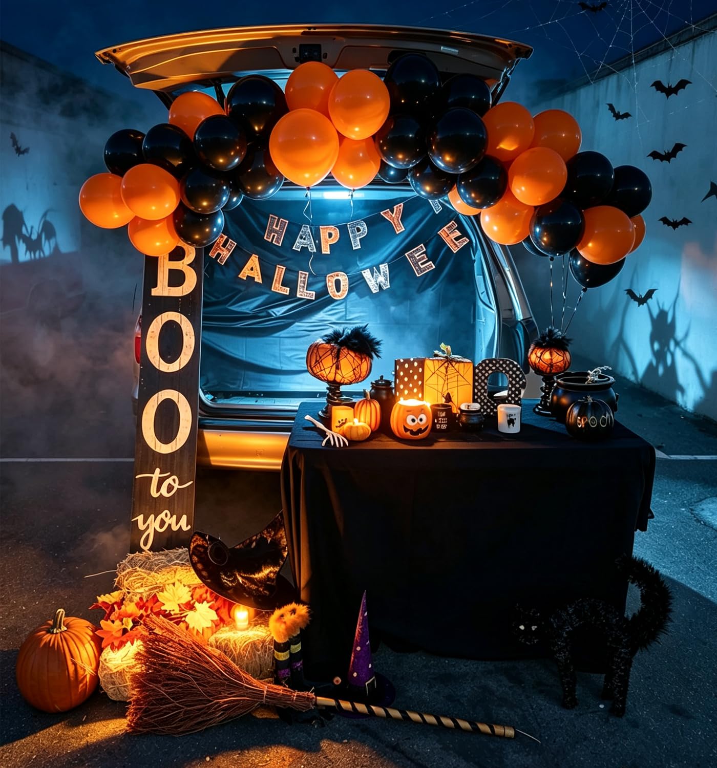 Halloween Balloons Black Orange Balloons Set, 50Pcs 12inch Black White Orange Confetti Latex Balloon Halloween Balloon for Celebration Party Bar Anniversary Graduation Decoration