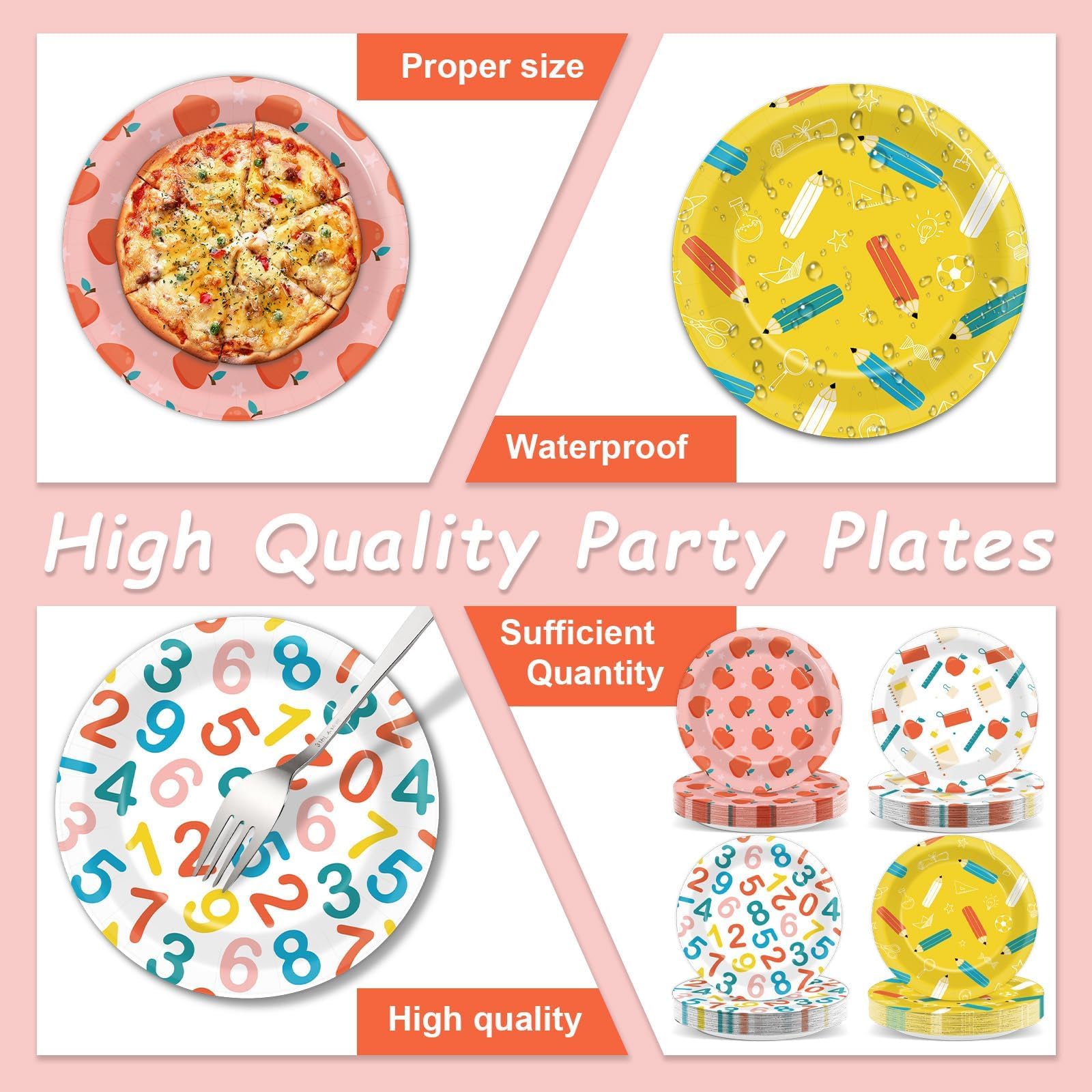 CHUNNIN 48Pcs Red Plaid Checkered White Party Paper Plates for Red White Plaid Checkered Party Supplies 7" Red and White Dessert Plates for Picnic Barbecue Birthday Party Decorations