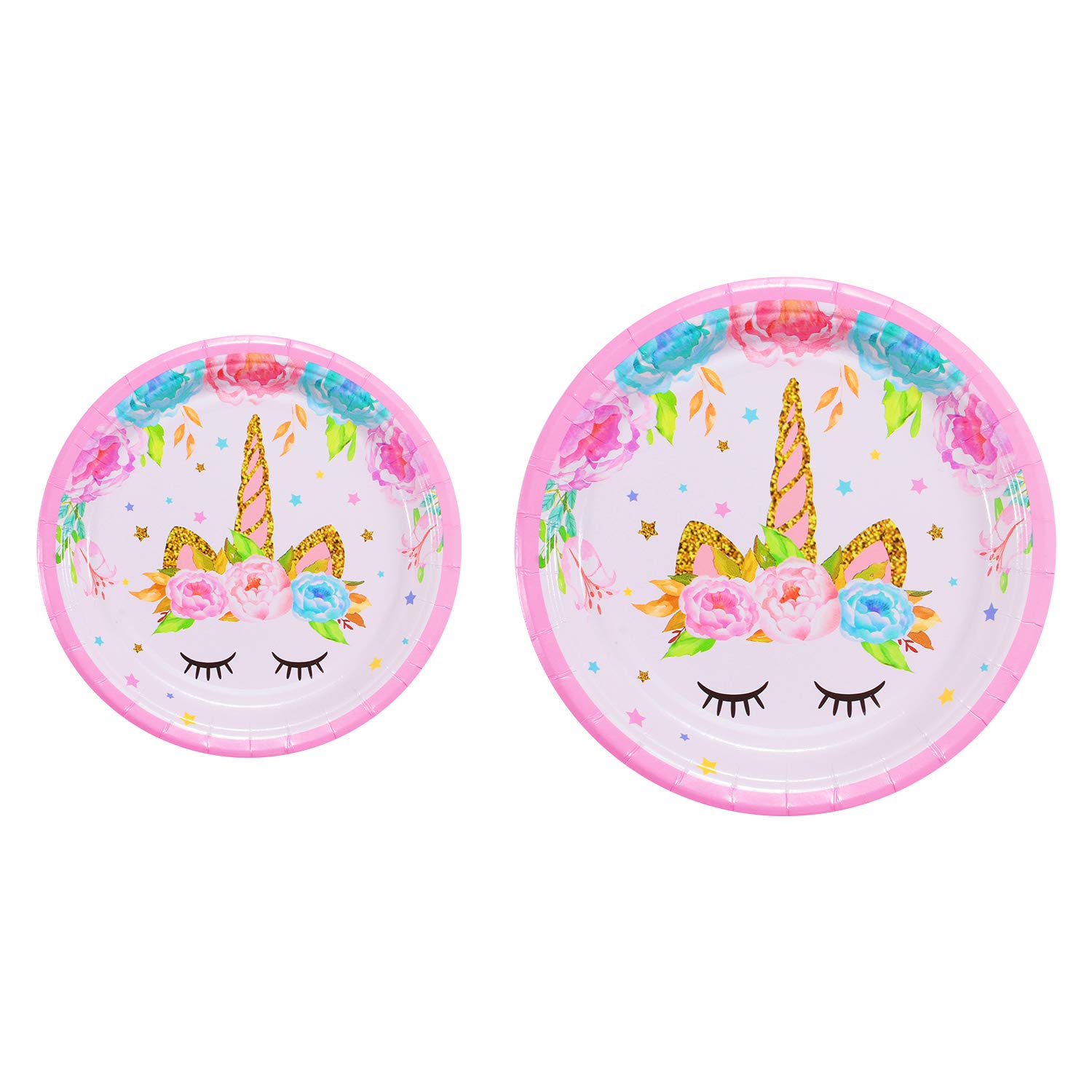 Rainbow Unicorn Party Supplies Set - Serves 25 - Including Unicorn Banner, Plates, Cups, Napkins, Straws and Tablecloths