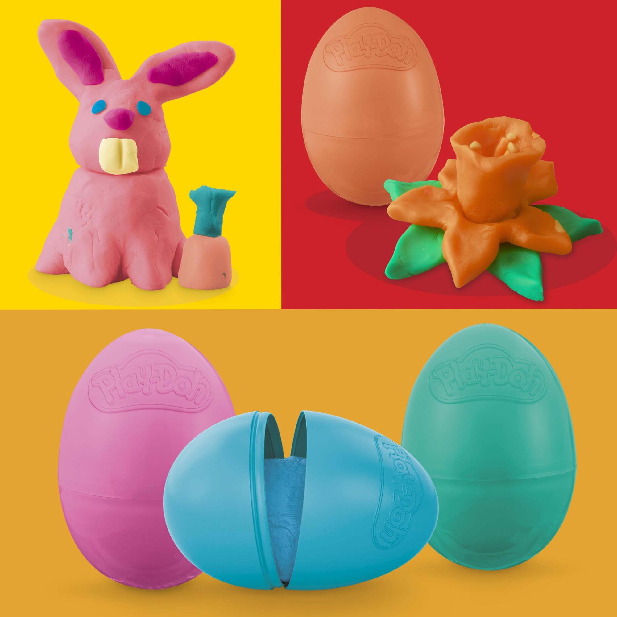 Play-Doh Eggs 24-Pack, Dinosaur & Dragon Egg Hunt Toys, Modeling Compound for Birthday Gifts & Party Favors, Easter Basket Stuffers, Kids Ages 2 and Up (Amazon Exclusive)