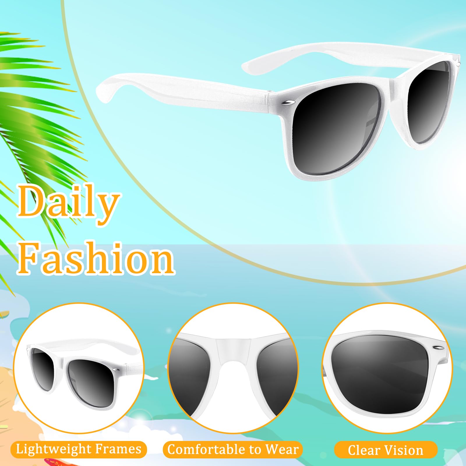 ASTARON 12 Pack Party Favors Sunglasses Bulk Neon Party Favors for Beach Wedding Party Pool Party Supplies