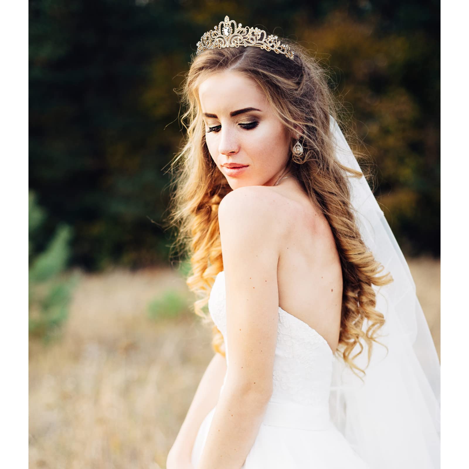 CIEHER Gold Tiara Crowns for Women Girls Princess Crown Tiaras for Bridal Wedding Prom Quinceanera Birthday Crown Gifts Hair Accessories(Gold)