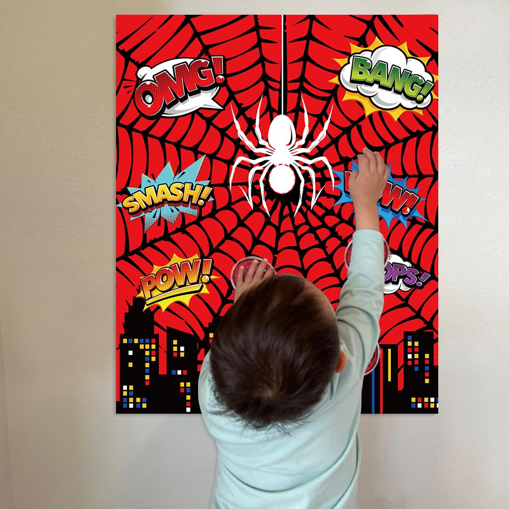 Bexlora Spider Birthday Party Games Decorations, Pin The Sticker on The Spider Party Games for Kids Theme Party Supplies Favors - 27 Stickers