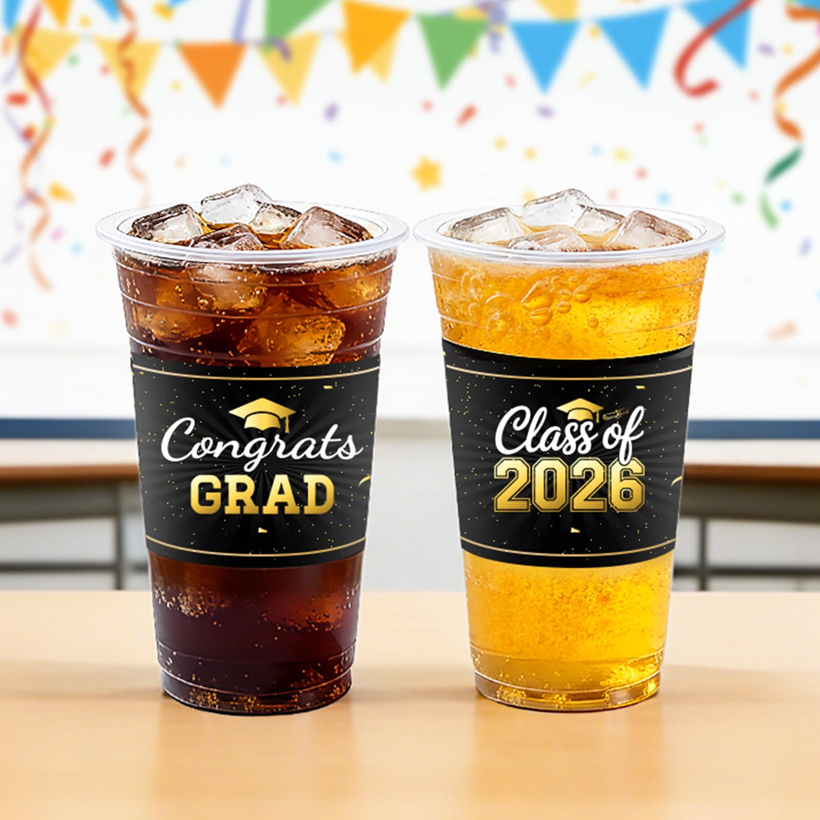 HongyiTime 50 Pack 16 oz Graduation Cups, Class of 2026 Graduates Disposable Tableware Set- Graduation Party Supplies & Favors