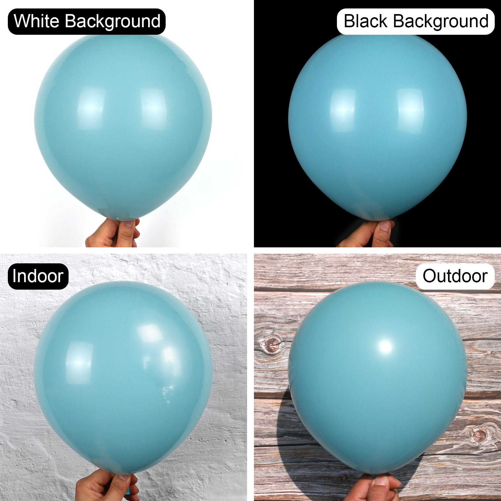 Zingnify Pale Aqua Balloons, 150 pcs Different Sizes Pack of 18 Inch 12 Inch 10 Inch 5 Inch Boho Pale Blue Balloons for Balloon Garland Balloon Arch as Birthday Party Wedding Decorations