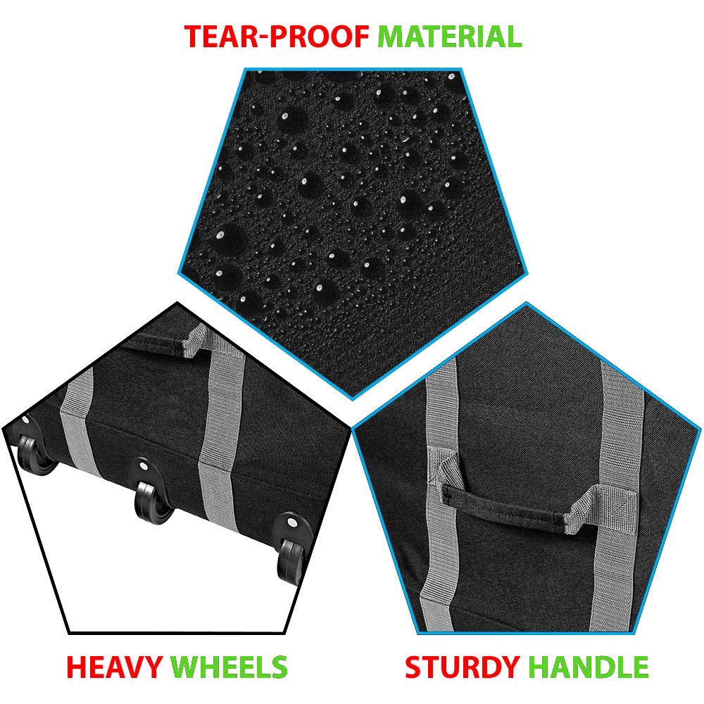 ProPik Rolling Christmas Tree Storage Bag, Fits Up to 9 Foot Tall Disassembled Trees, 25" X 25" X 60", Extra Large Heavy Duty Xmas Container with Wheels, Handles and Straps (Black)
