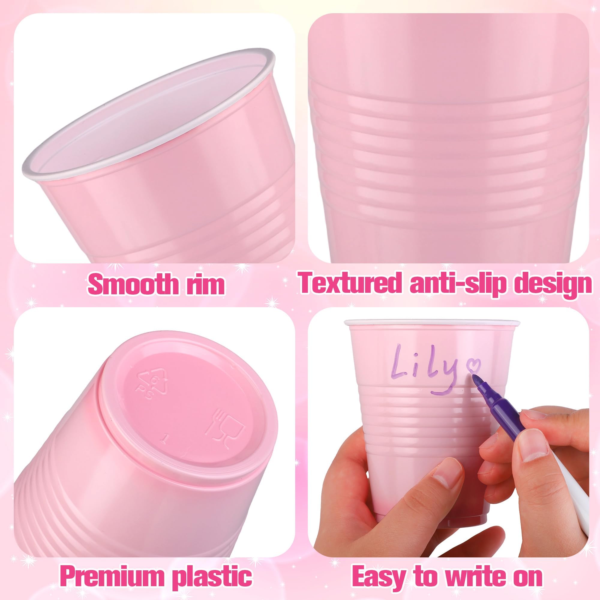 Kochorie 60 Pcs 12 Oz Plastic Gender Reveal Cups, Light Pink and Light Blue Disposable Party Cups for Gender Reveal Party Supplies Wedding Birthday Baby Shower Family Gatherings Festive Celebrations