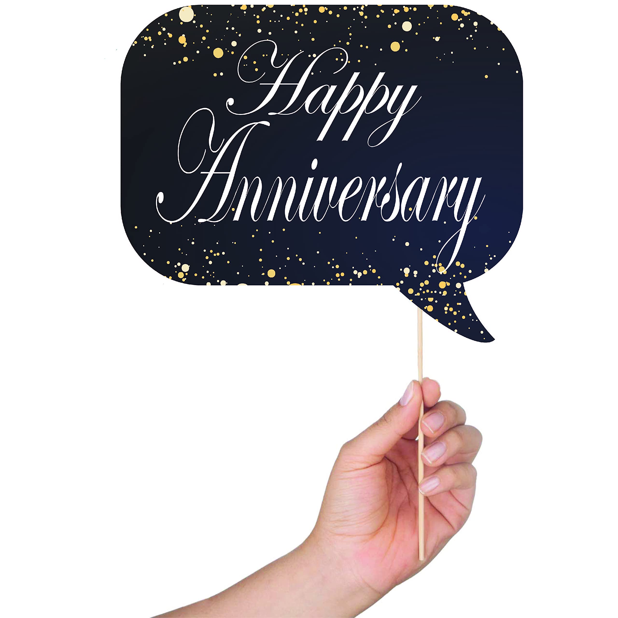 Anniversary Photo Booth Props - 41-pc Photobooth Kit with 8 x 10-Inch Sign, 60 Adhesive Pads, 45 Sticks - Wedding Anniversary Photo Props - Wedding Photo Booth Props