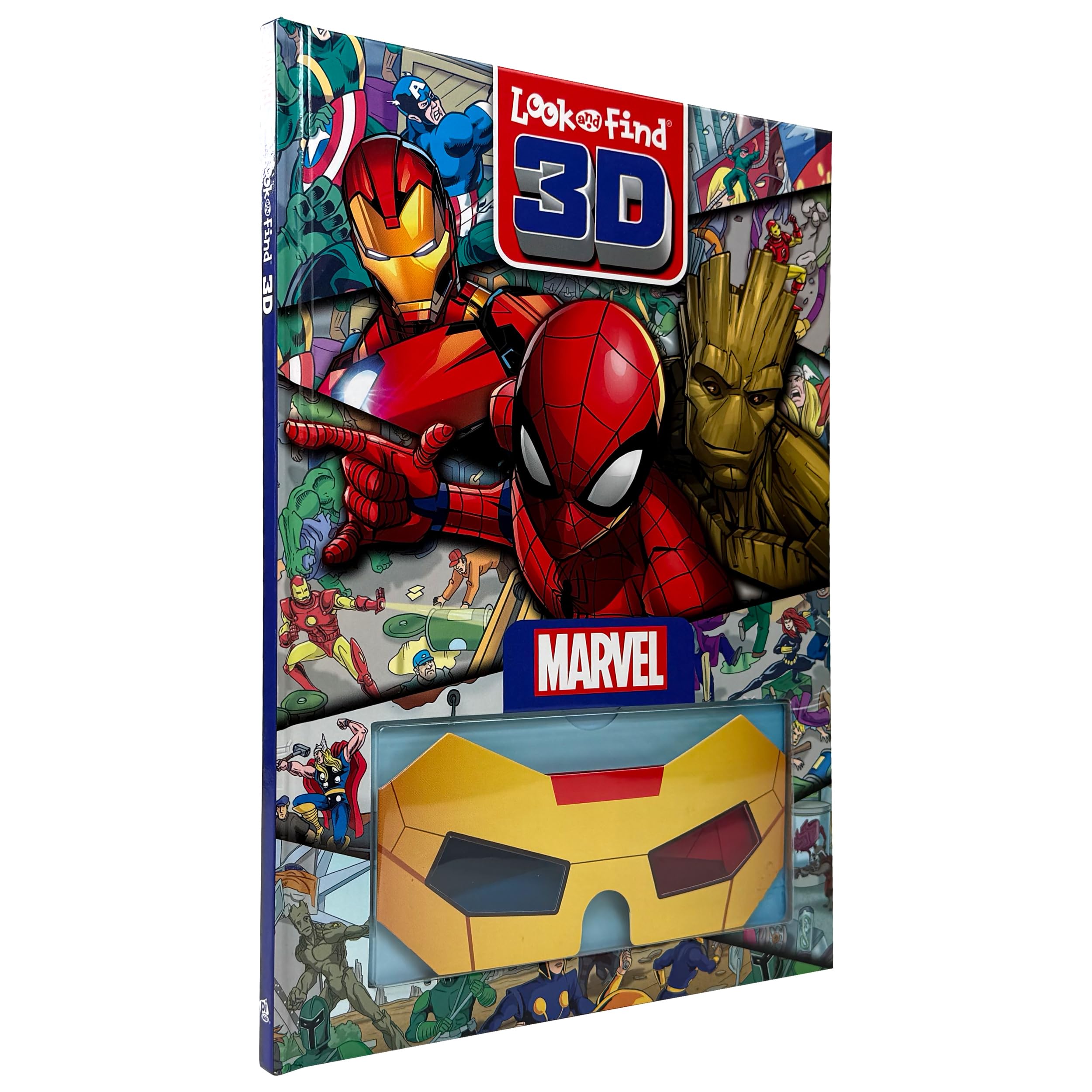 Marvel Spider-man, Avengers, Guardians of the Galaxy, and More! - 3D Look and Find Activity Book! - Iron Man 3D Glasses Included! - PI Kids