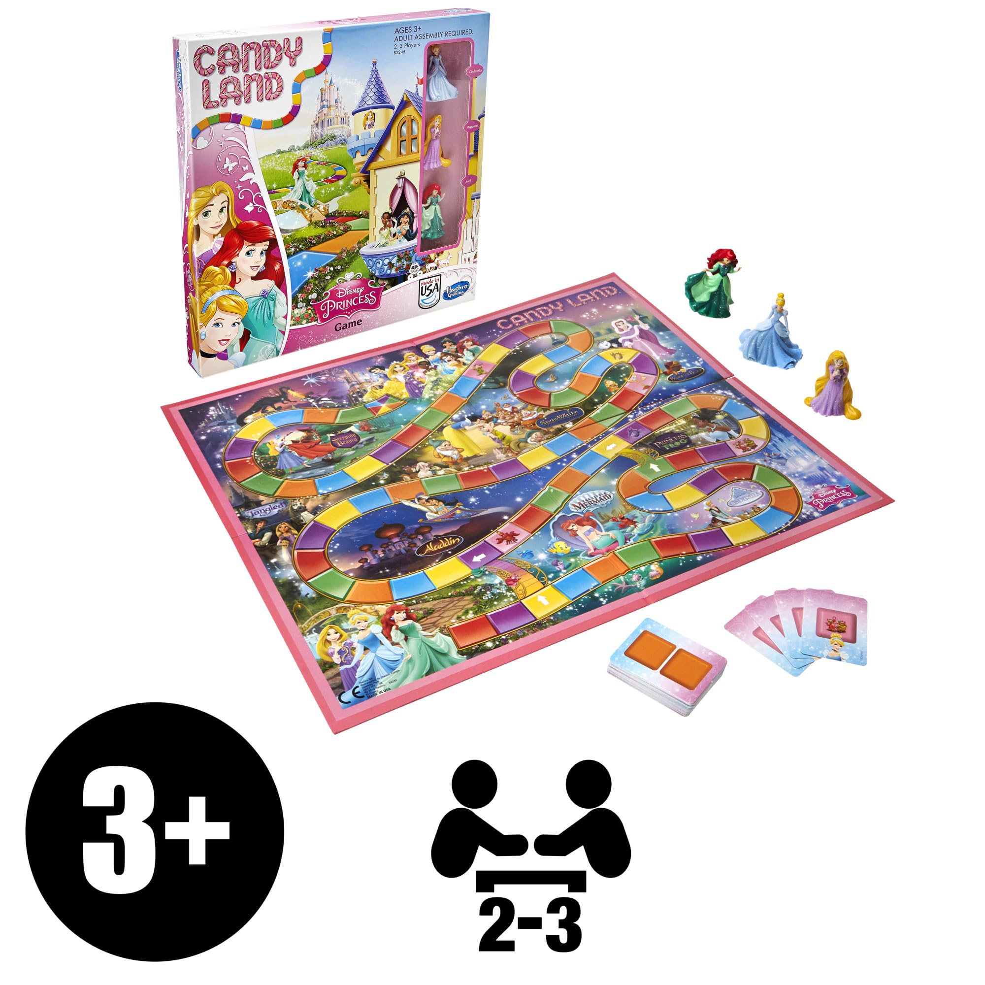 Hasbro Gaming Candy Land Disney Princess Edition Board Game, Preschool Games for 2 to 3 Players, Easter Gifts for Boys and Girls, Family Games for Kids Ages 3 and Up (Amazon Exclusive)