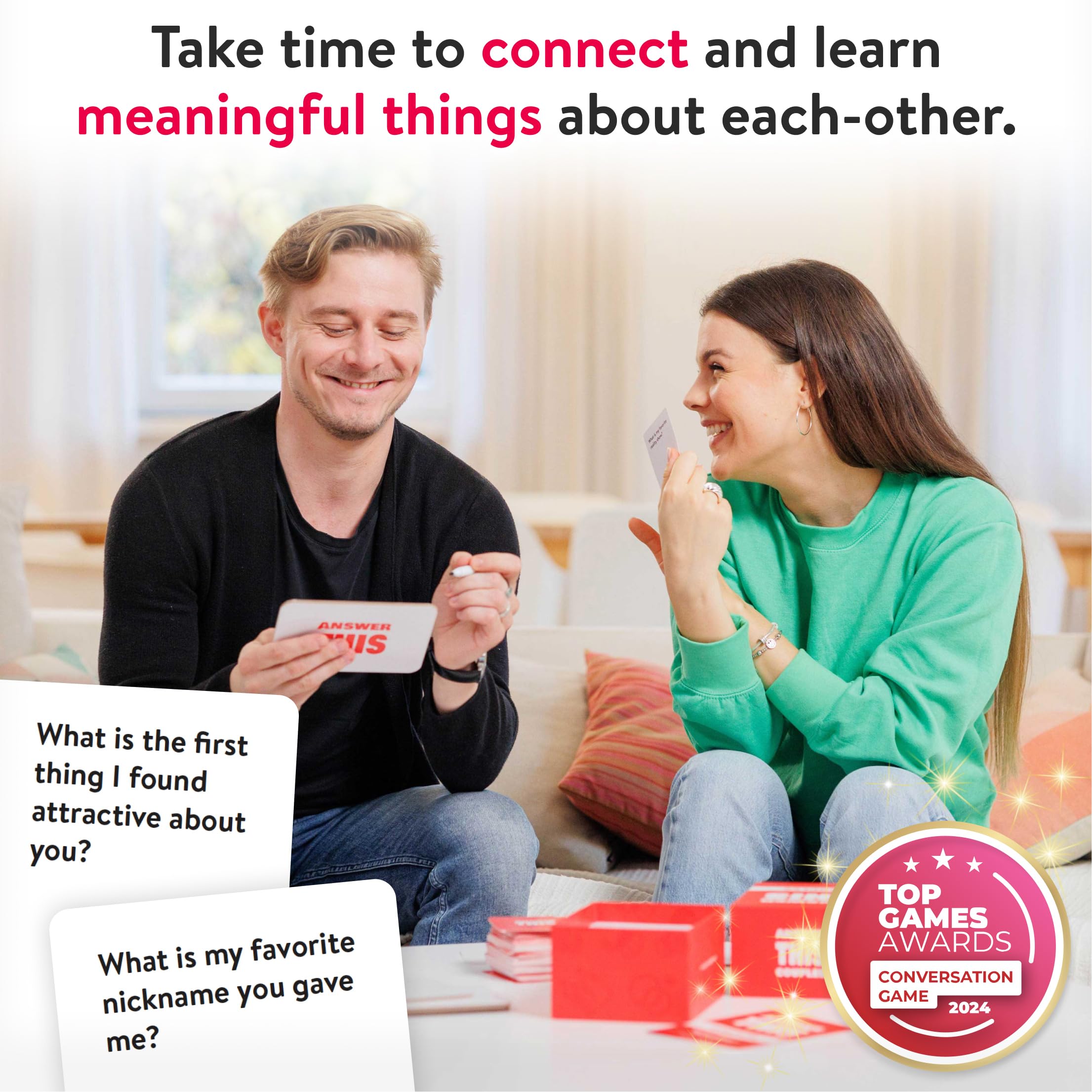 Answer This - Couples Game - Do You Really Know Your Partner? - 150 Conversation Cards for Date Night or Valentines – Anniversary or Engagement Gift for Adults